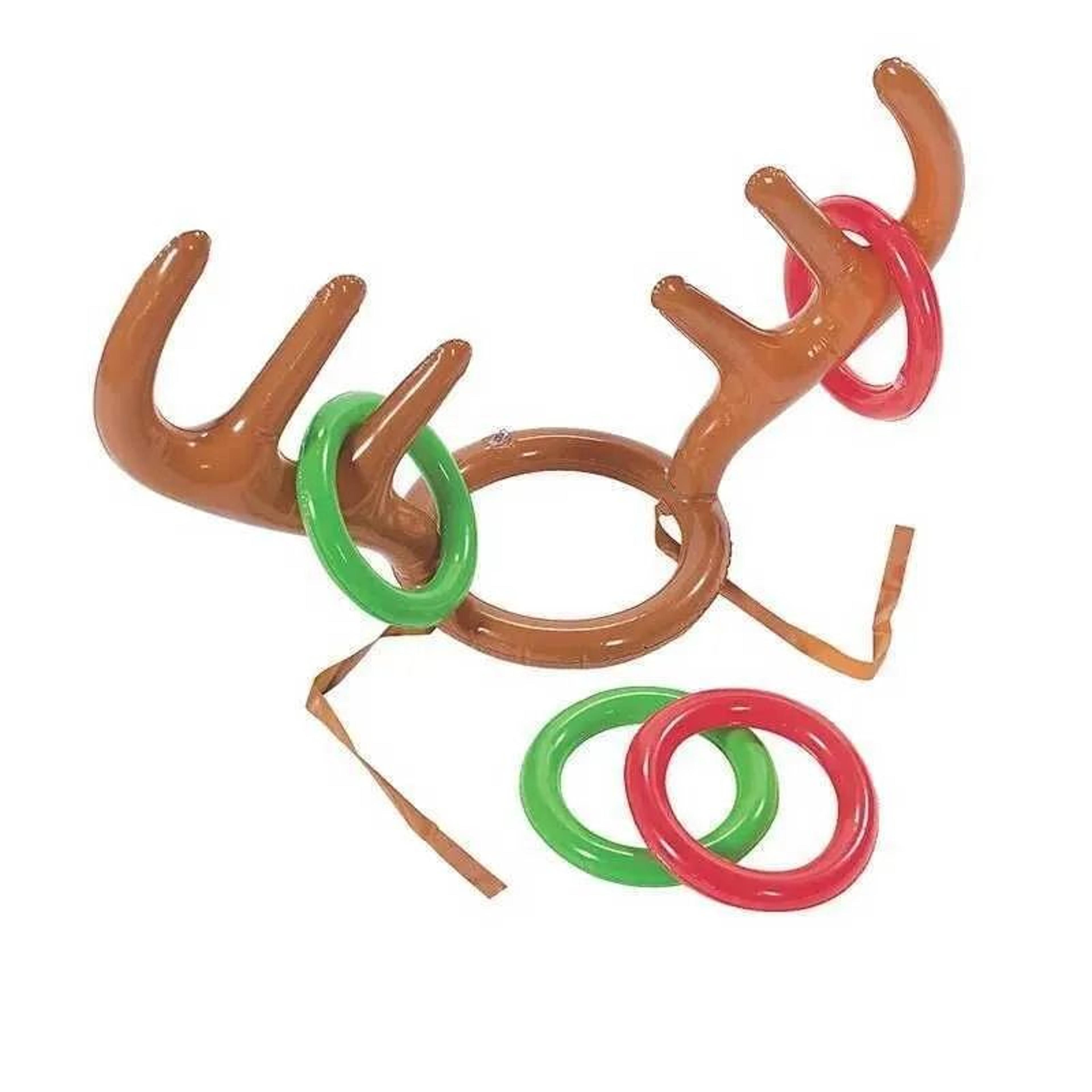 Inflatable Reindeer Antler Hat Ring Toss Game For Christmas Parties And Family Fun 1