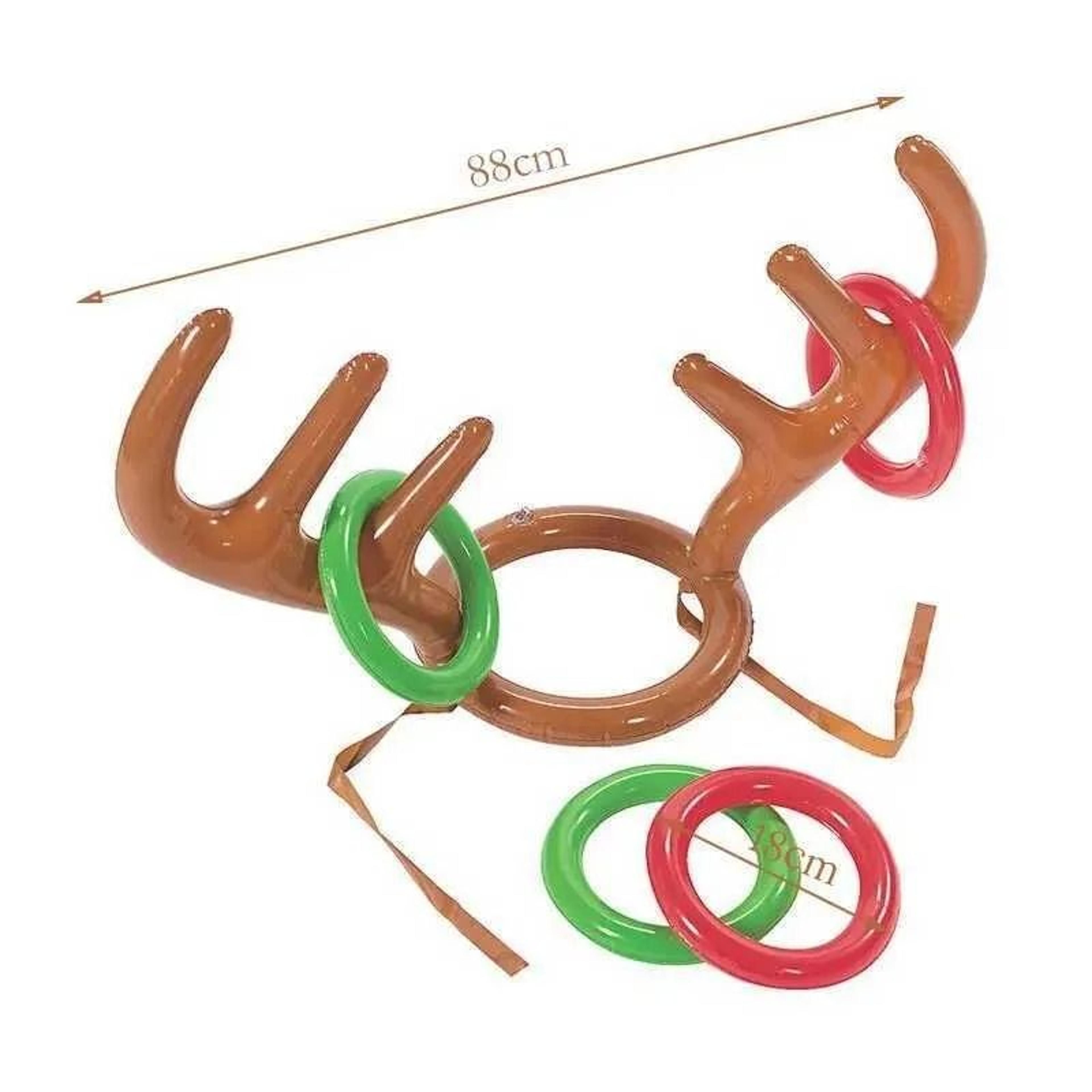 Inflatable Reindeer Antler Hat Ring Toss Game For Christmas Parties And Family Fun 4