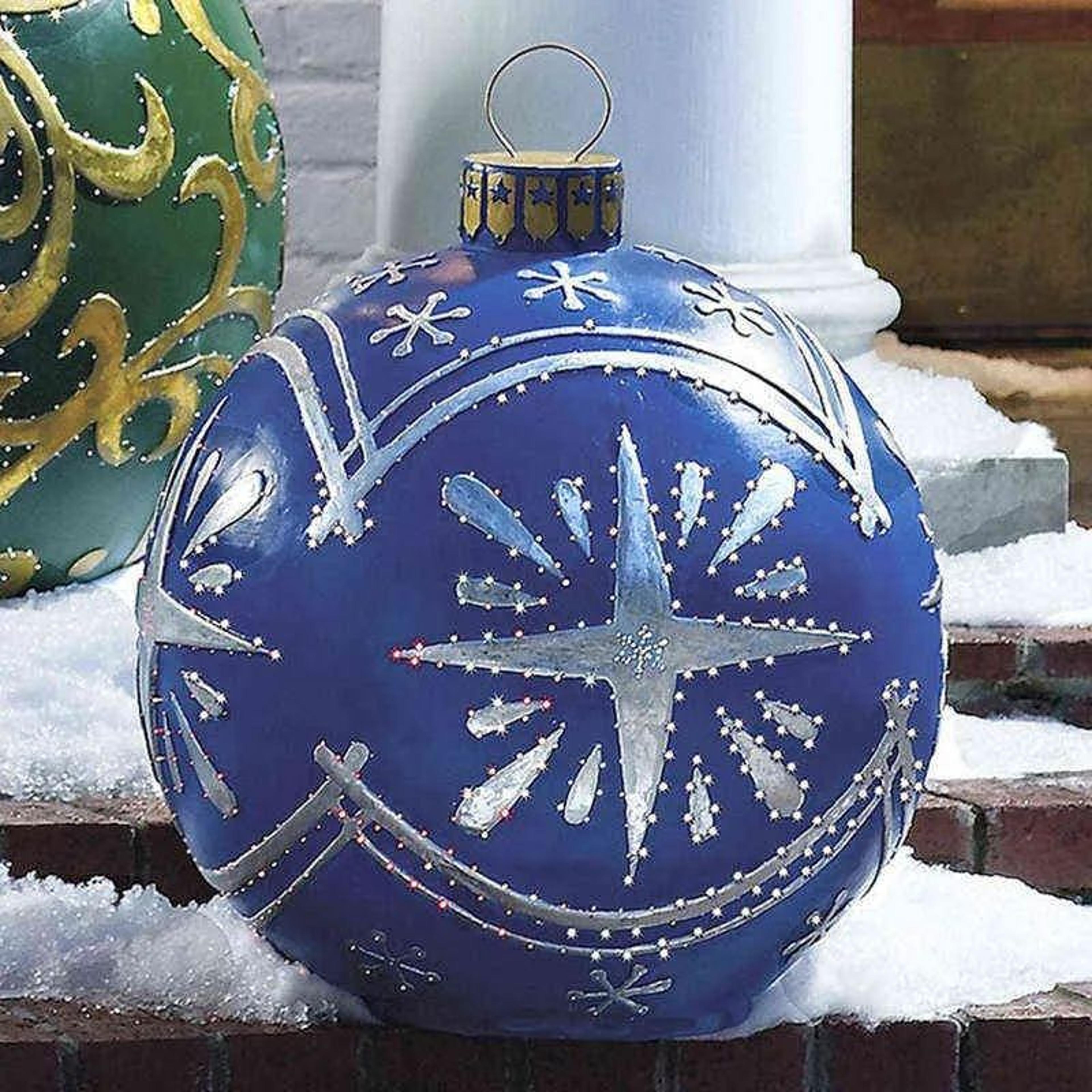 inflatable christmas ornament ball with lights for outdoor holiday decor