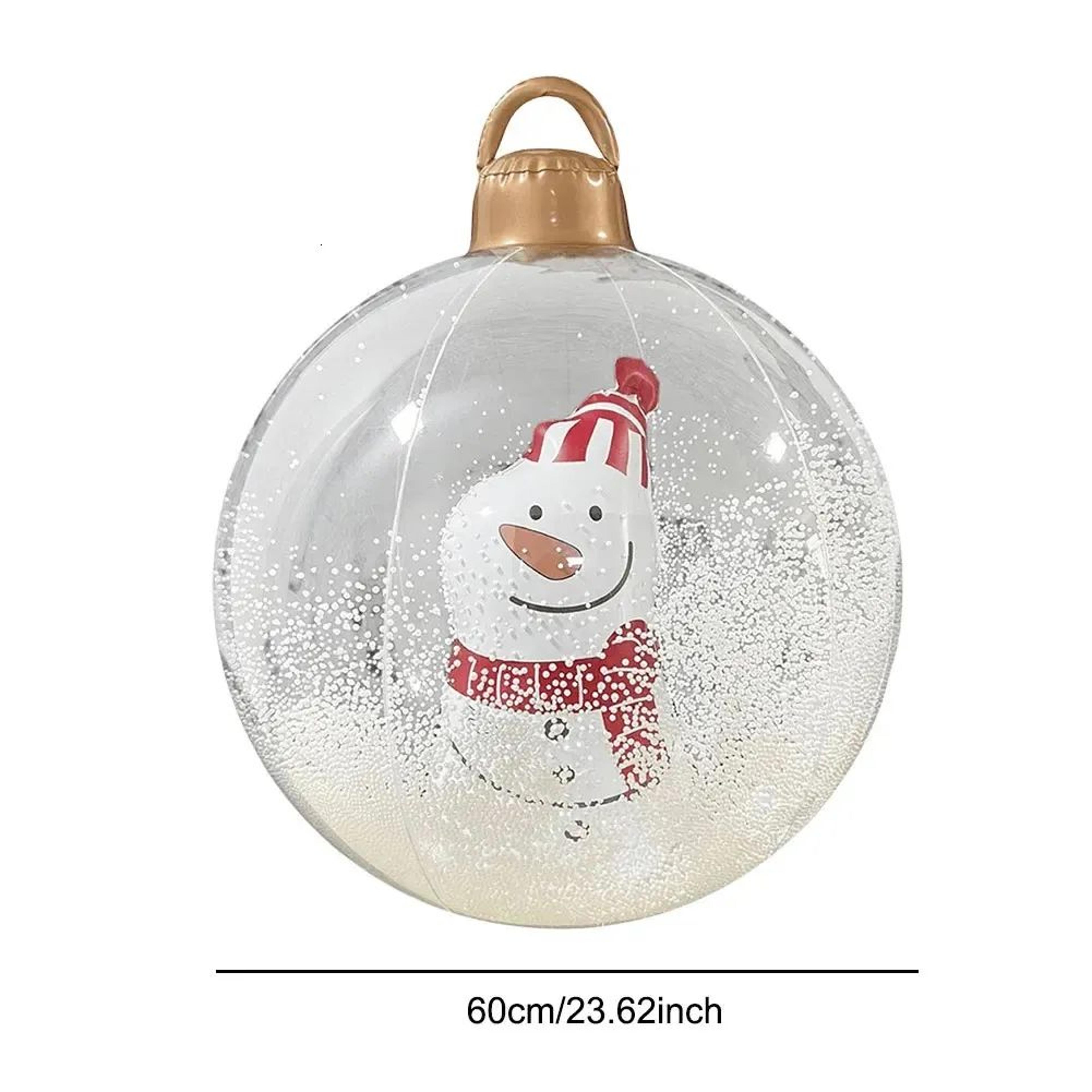 Inflatable Christmas Ball Ornament With LED Light For Outdoor Holiday Decor 2