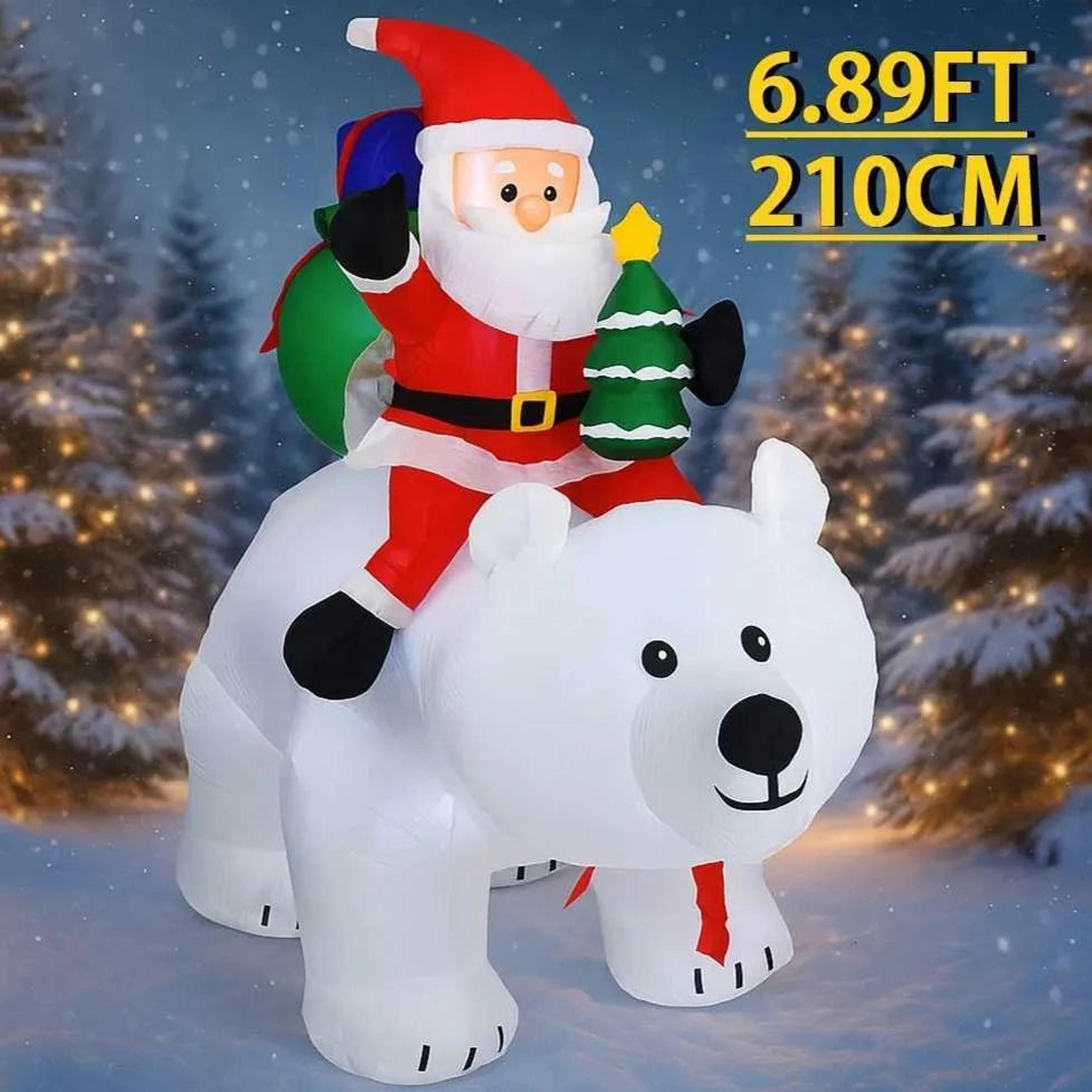 Inflatable Christmas Santa Bear Decoration With BuiltIn LED Lights 2