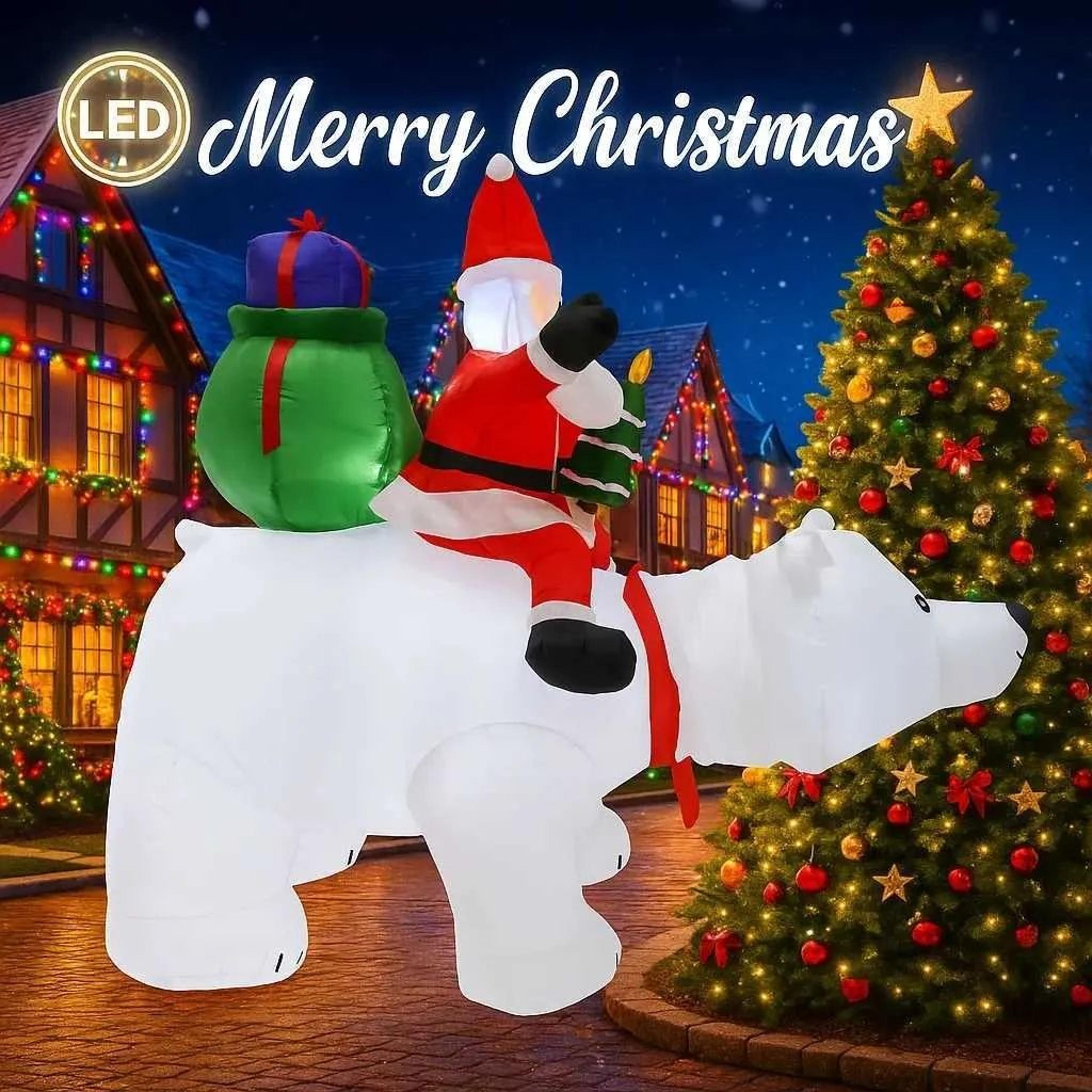 Inflatable Christmas Santa Bear Decoration With BuiltIn LED Lights 5