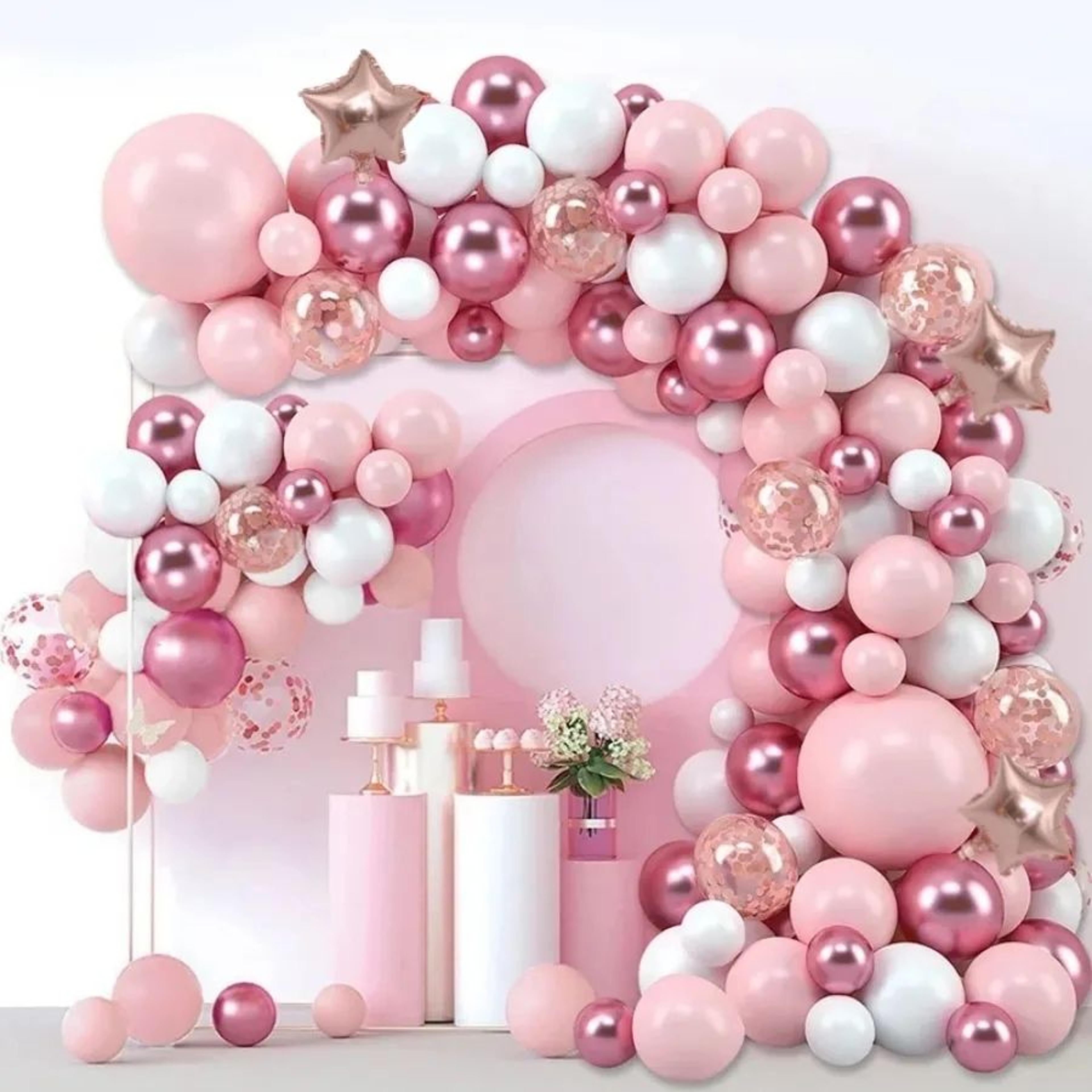 Pink Rose Gold Balloon Garland Arch Kit For Birthday Parties And Baby Showers 1