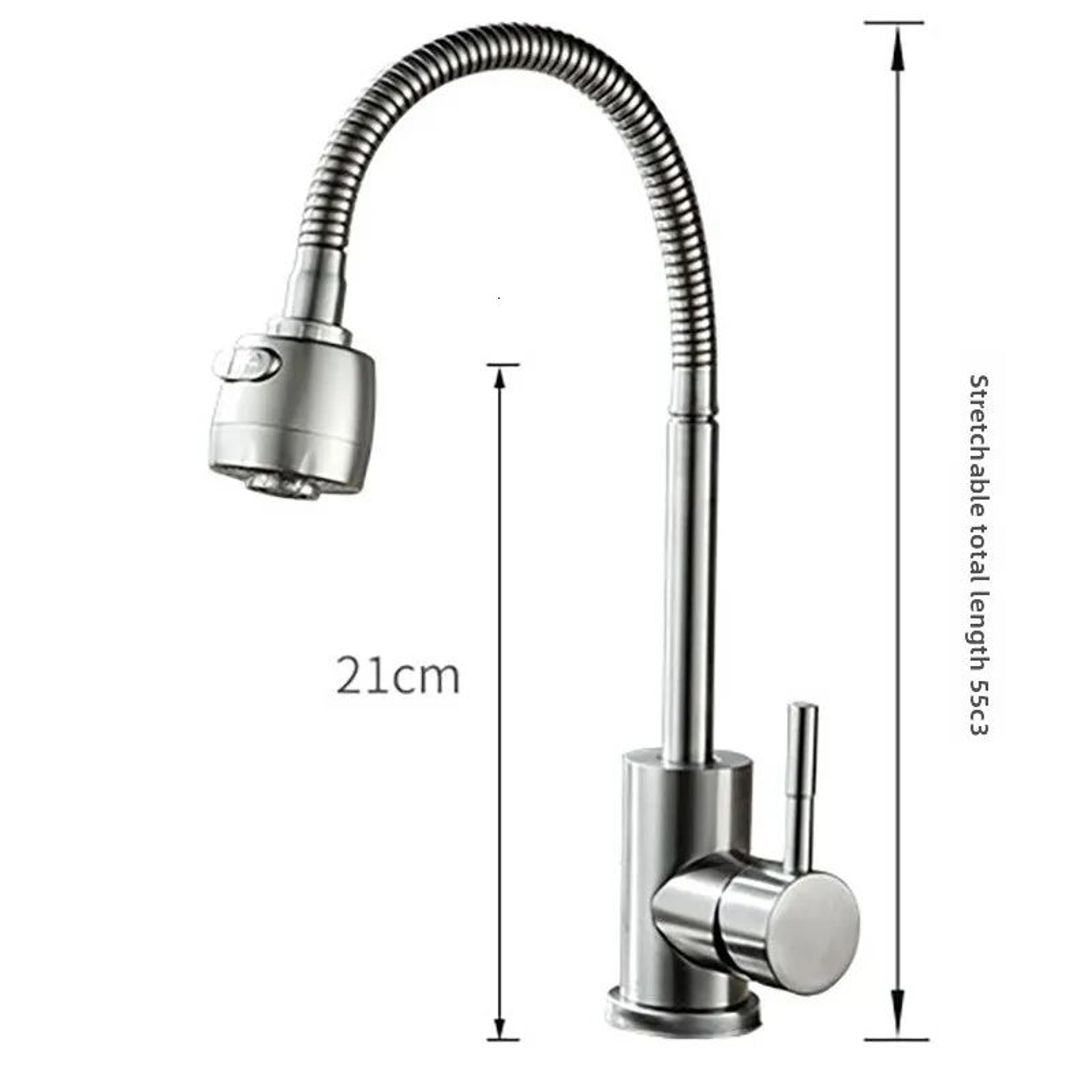 Stainless Steel Kitchen Sink Faucet With Brushed Finish For Hot And Cold Water 2