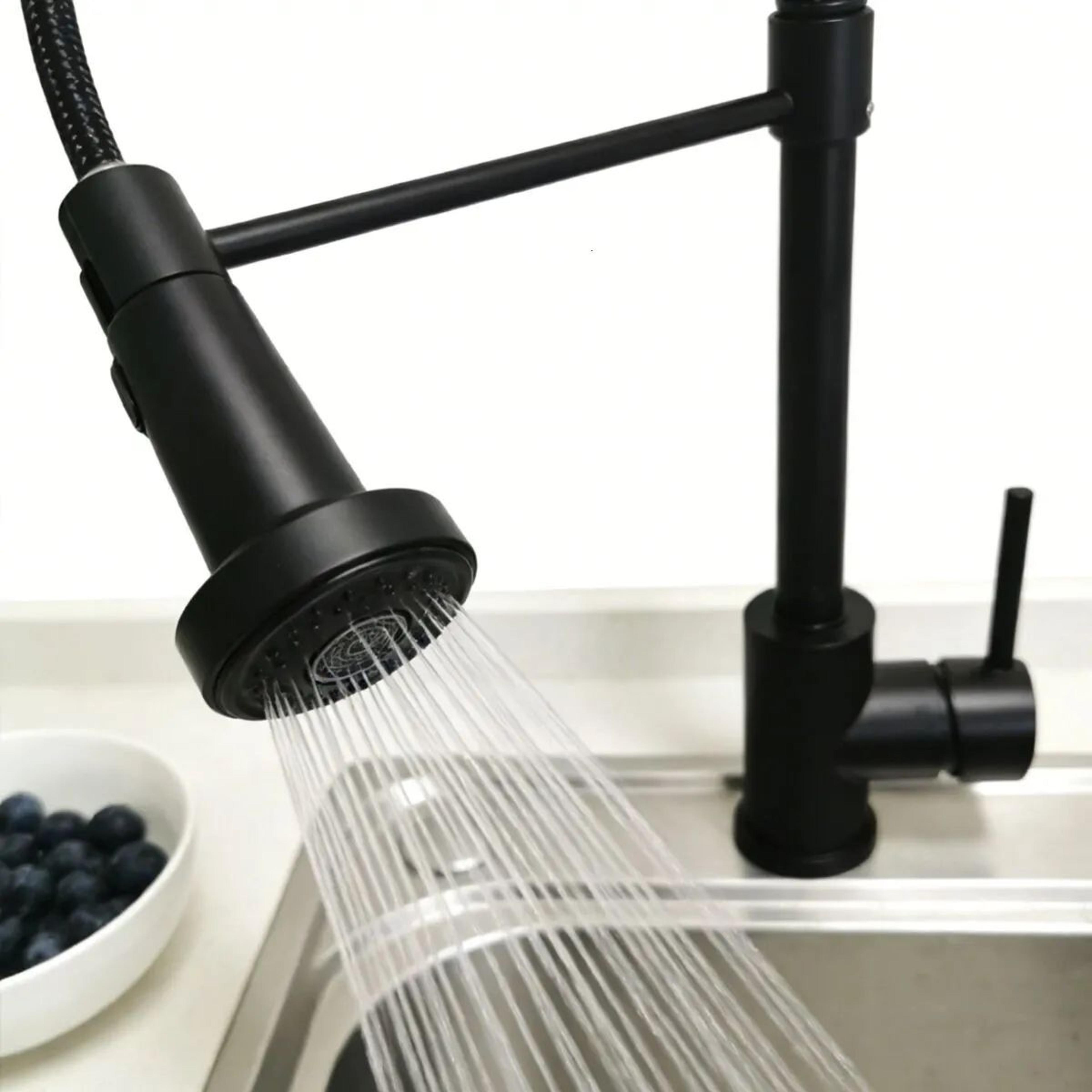 Spring PullOut Kitchen Faucet With Hot And Cold Water Control And Rotating Spout 1