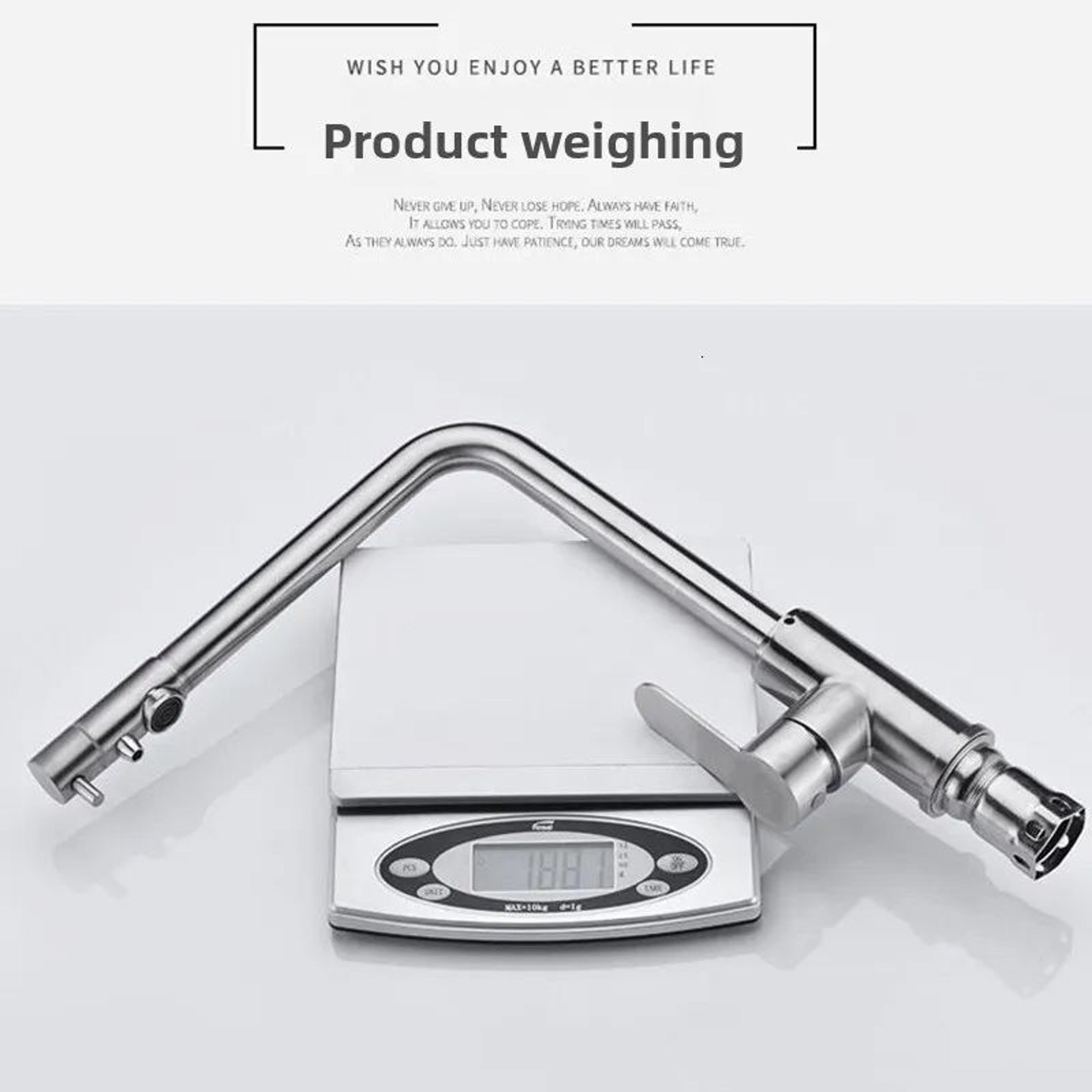 Stainless Steel Kitchen Sink Faucet With Hot And Cold Water Controls And Pressure Boost 3