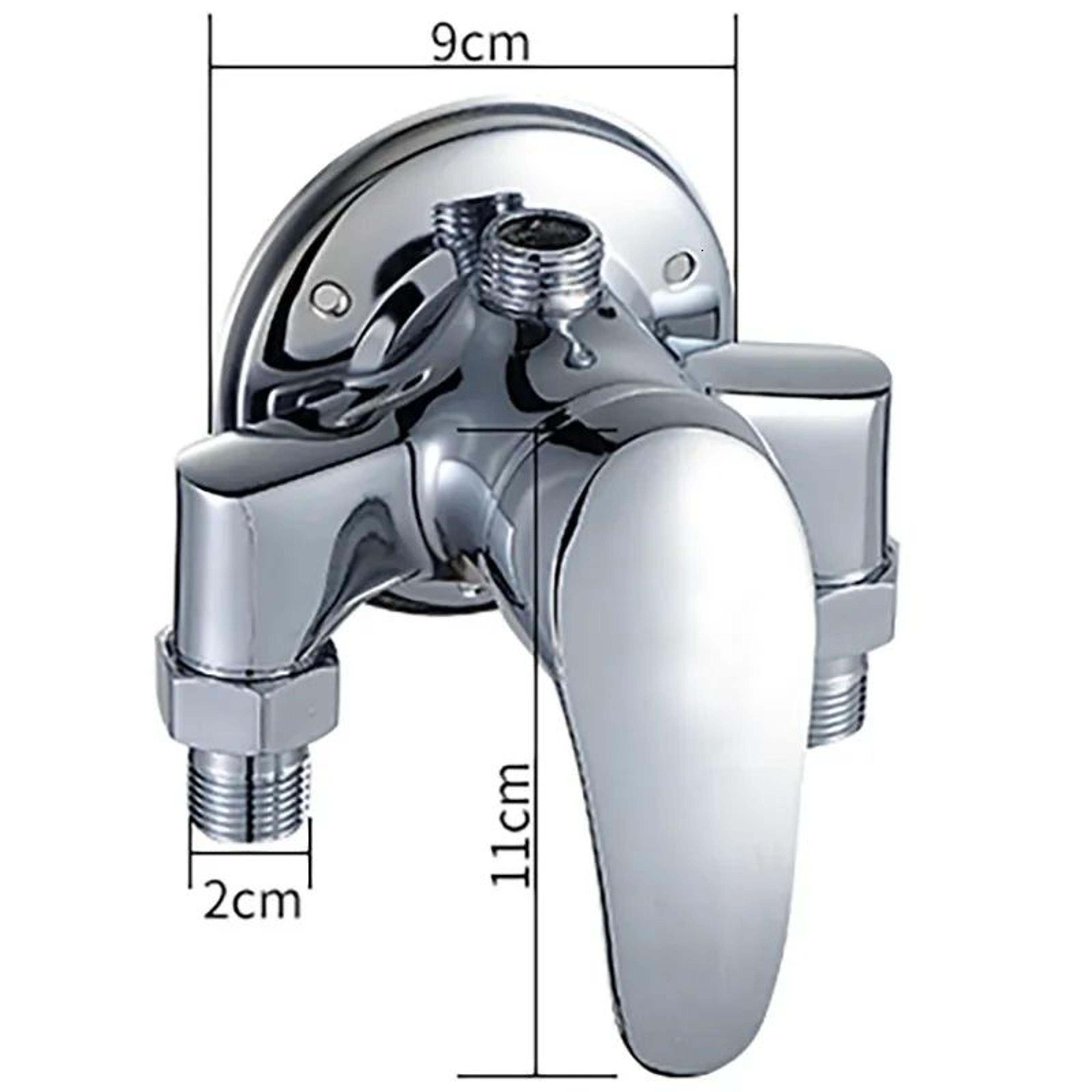 Exposed Pipe Hot And Cold Shower Faucet Set With Solar Water Heater Mixing Valve 4