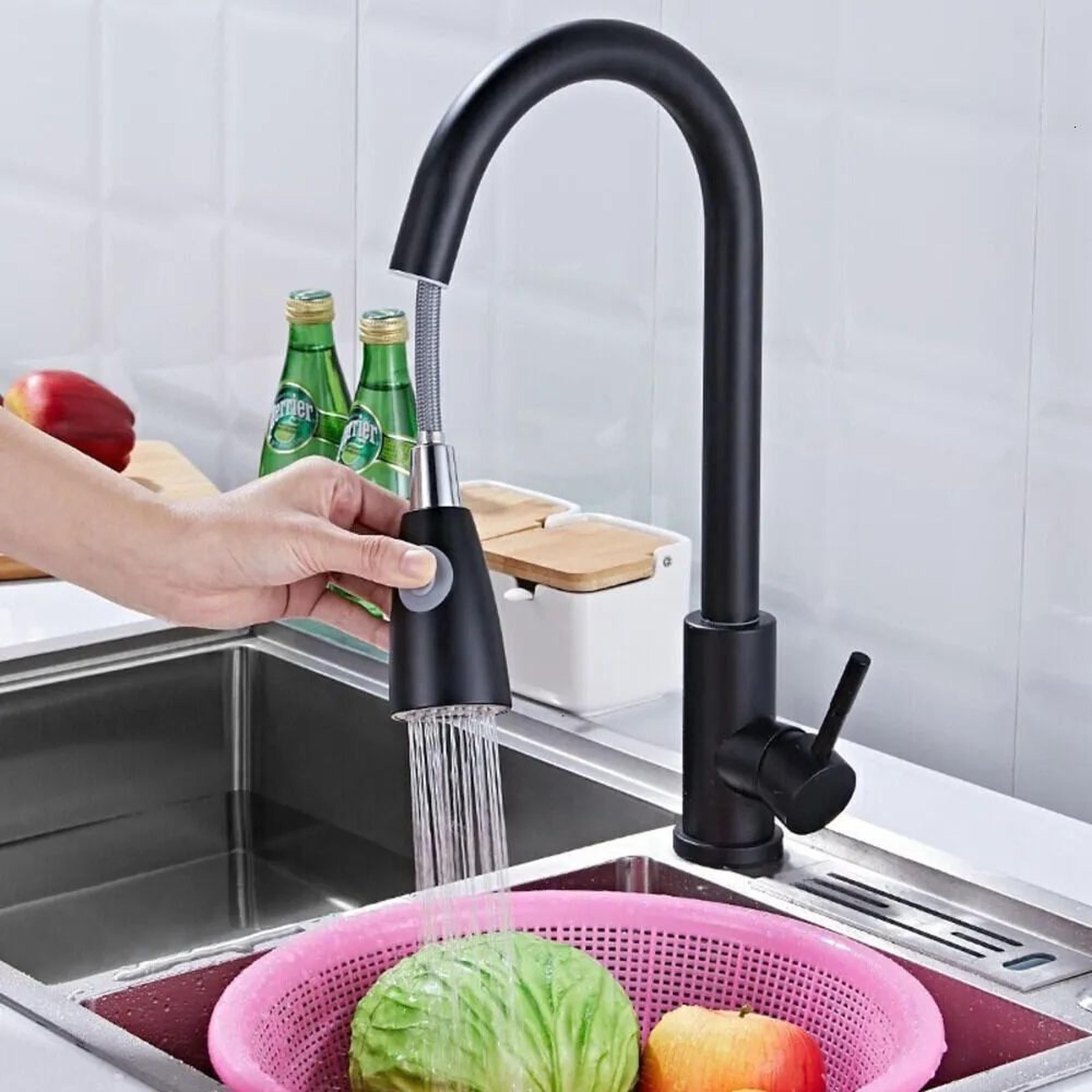 AllCopper PullDown Kitchen Faucet With Retractable Hose For Hot And Cold Water 3