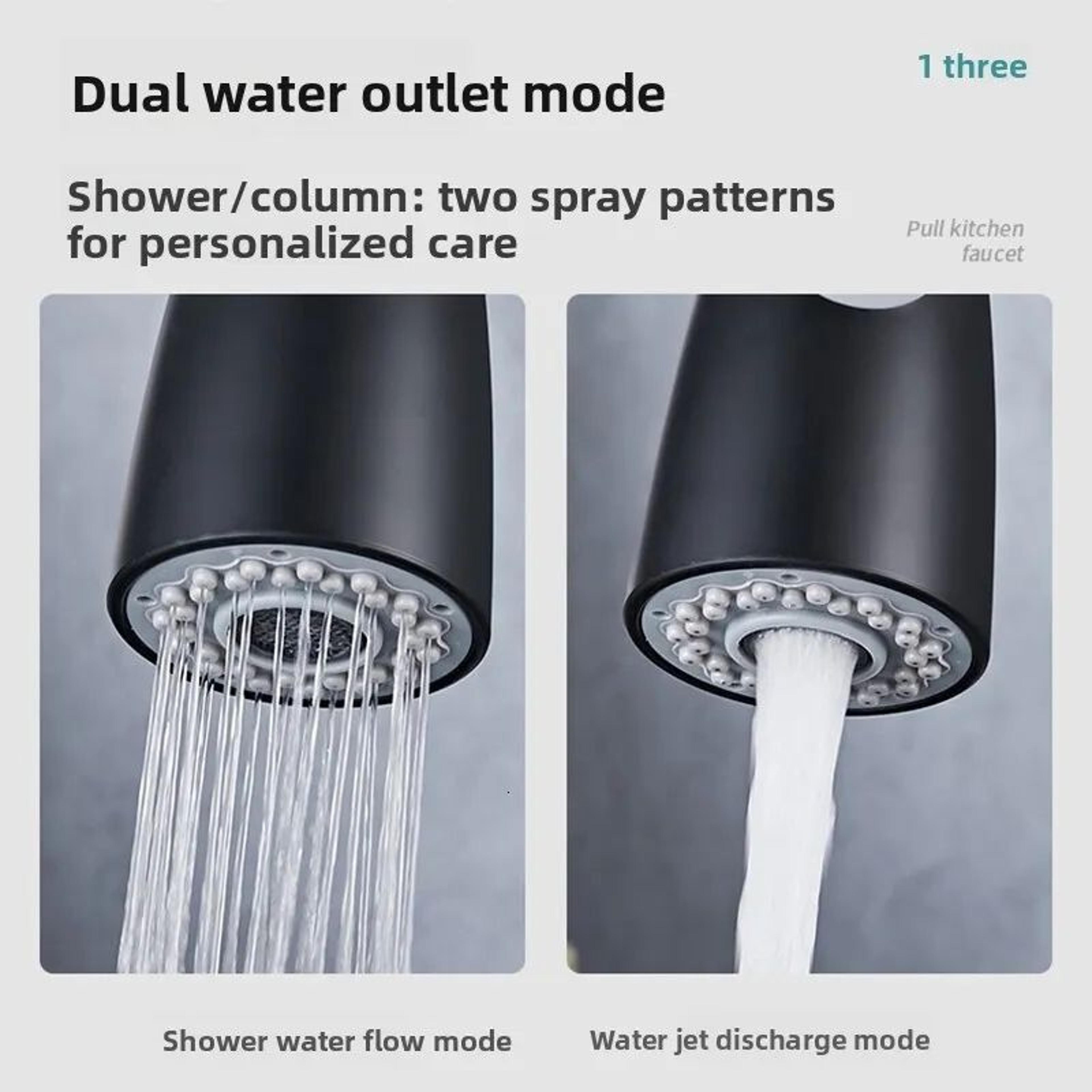 AllCopper PullDown Kitchen Faucet With Retractable Hose For Hot And Cold Water 6