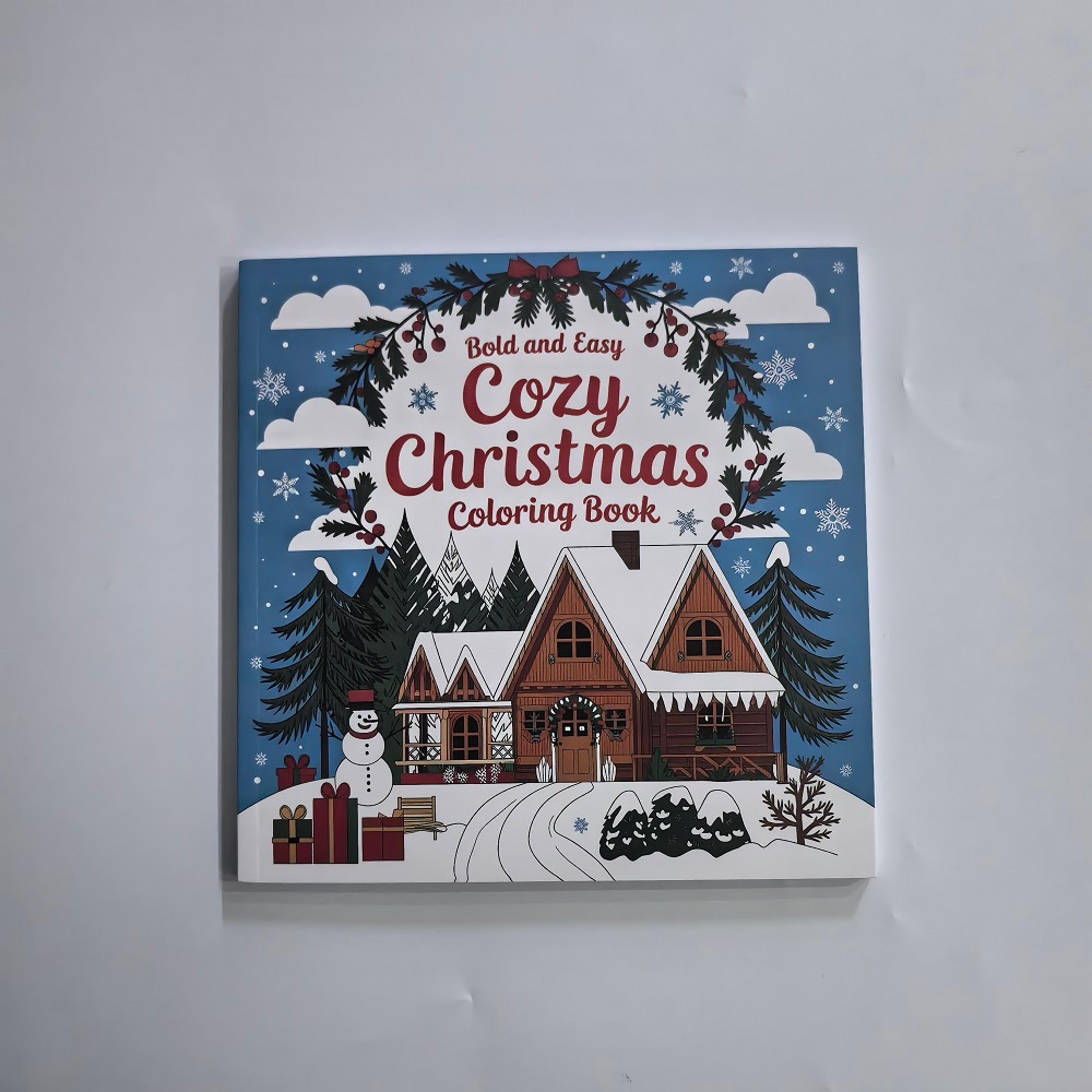 cozy christmas coloring book, bold and easy designs for adults and teens, perfect english version holiday gift