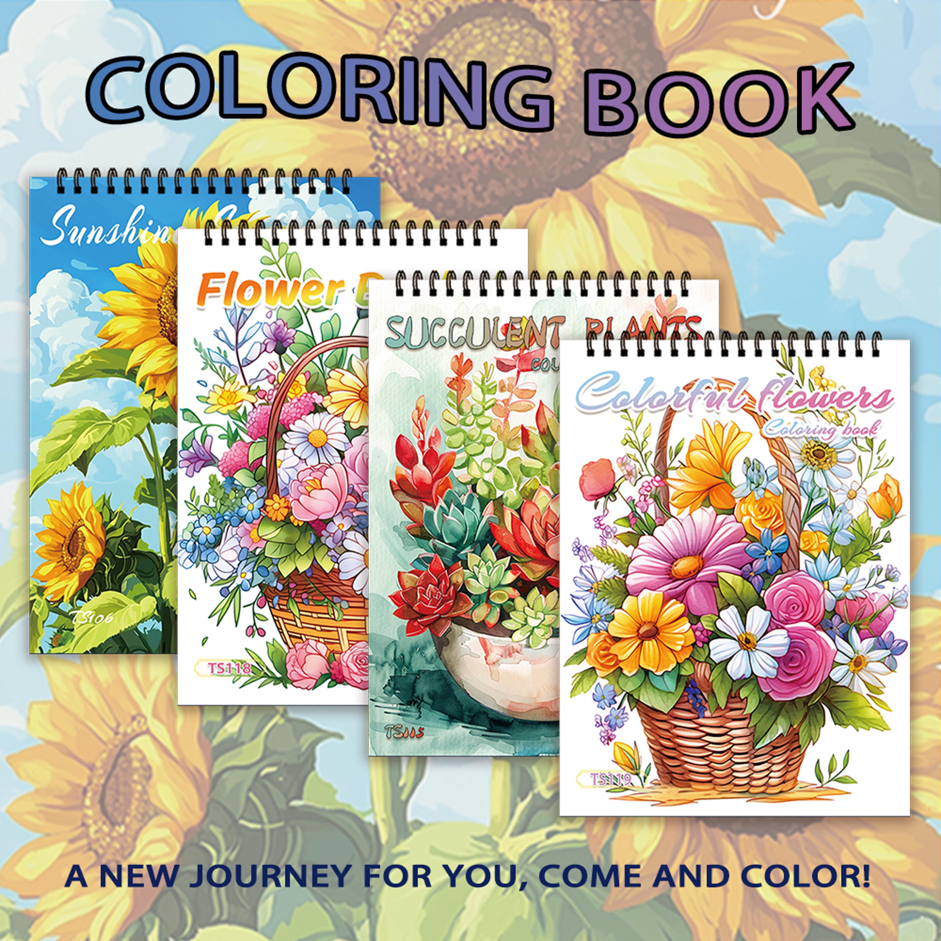 women's adult coloring book, single-sided sheets, spiral bound, drawing book, ideal birthday and holiday