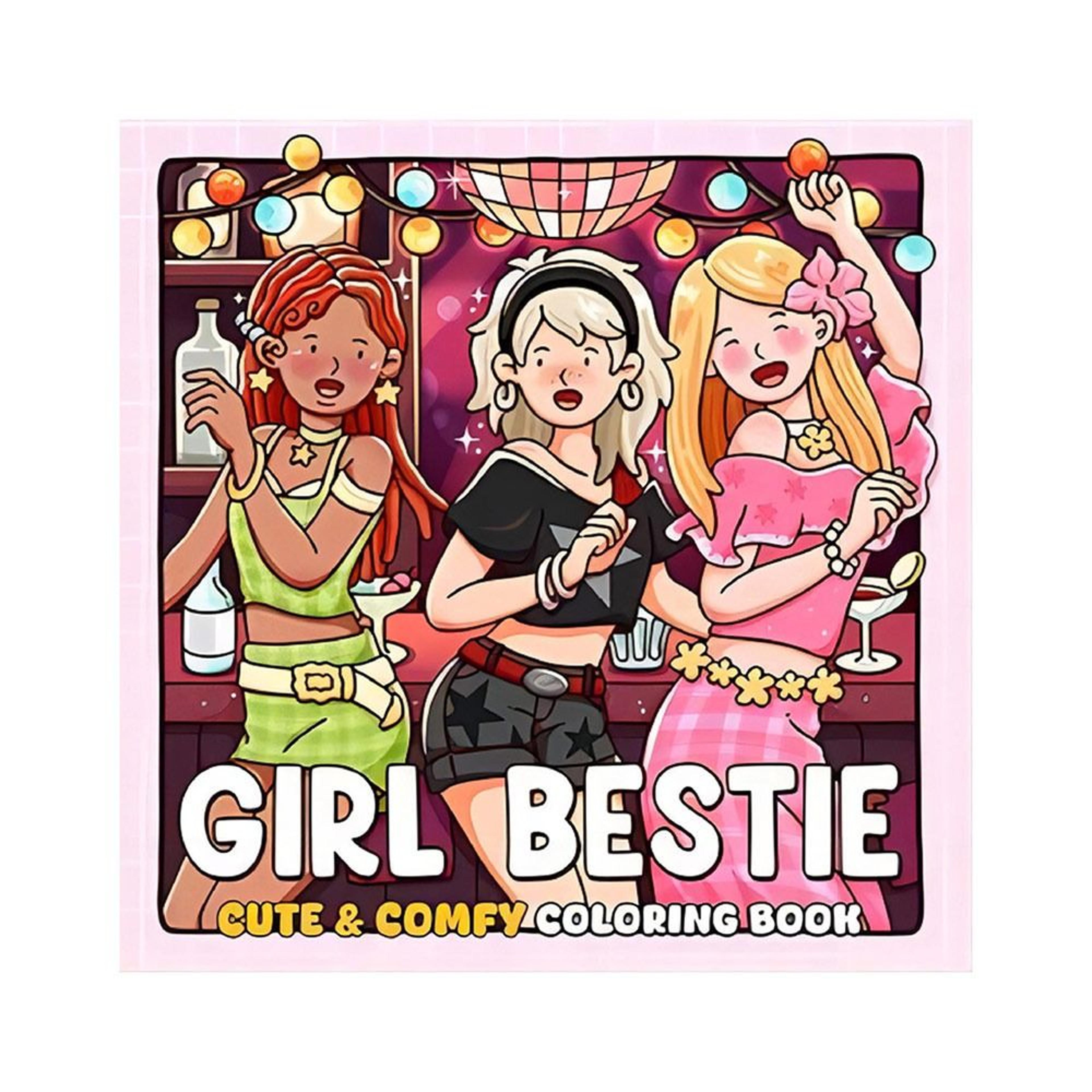 cute cartoon coloring book for adults, stress relief educational gift, graffiti painting book for teens