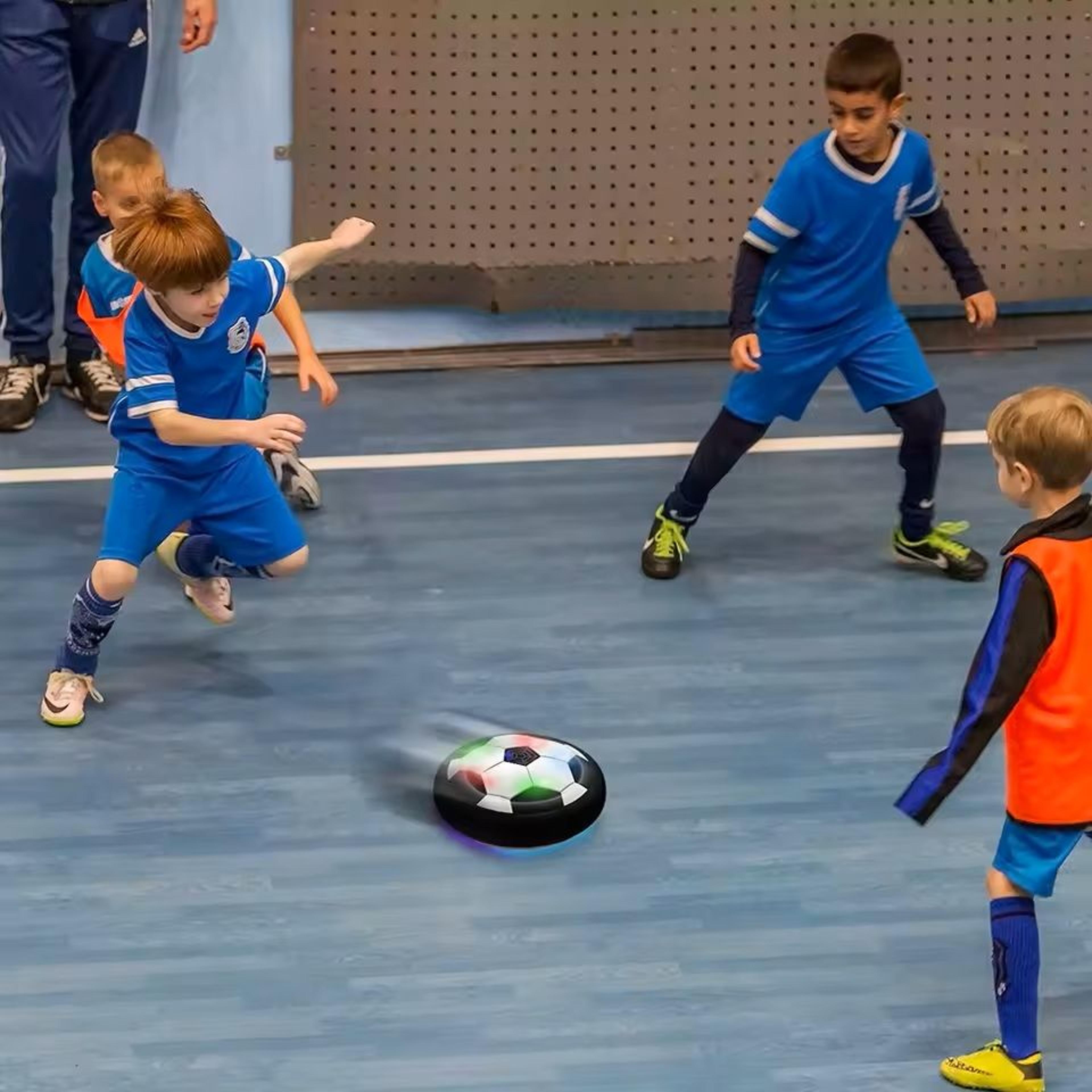 hover soccer ball electric air floating soccer toy with led light & foam bumper for indoor kids play