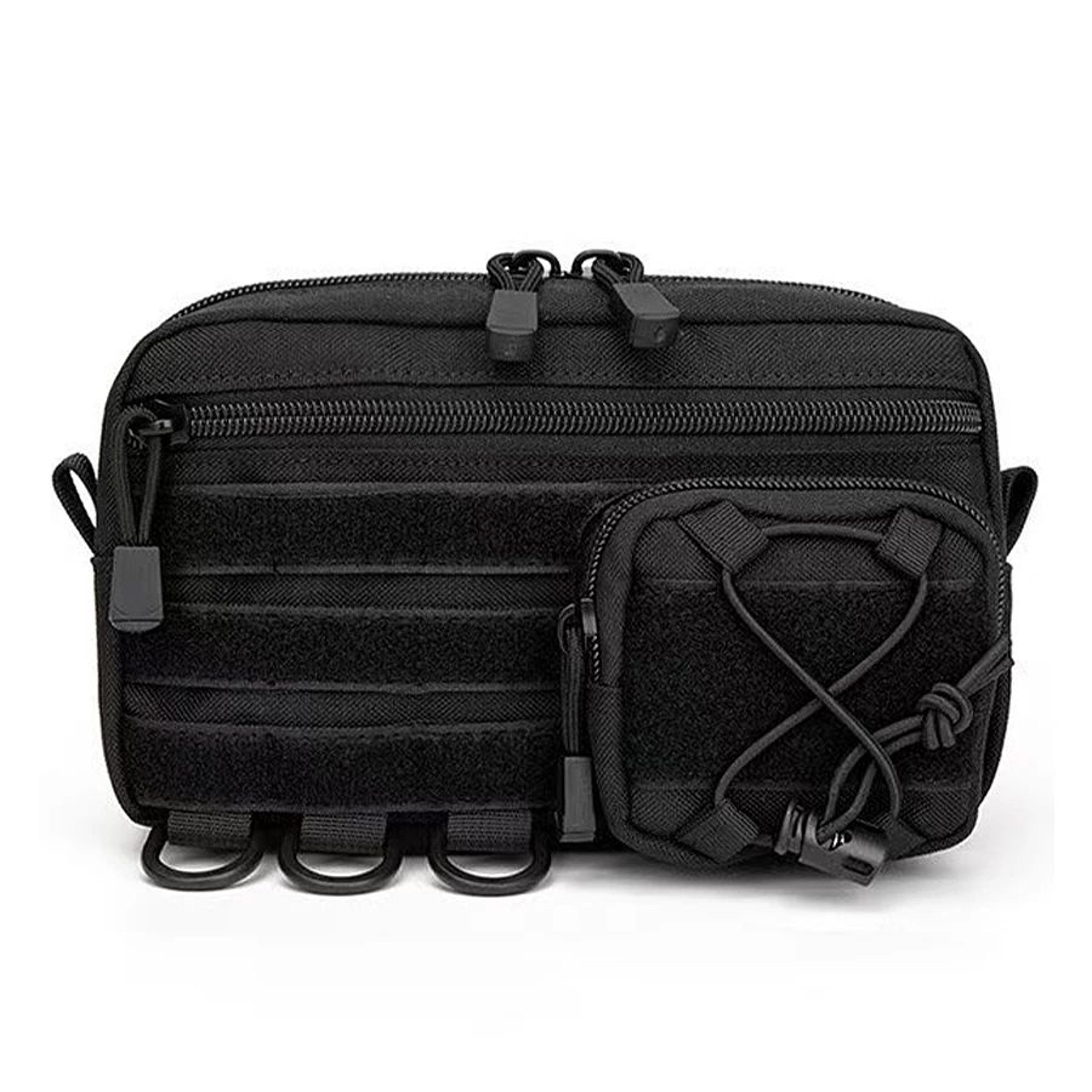 molle edc waist bag – woven multi-layer utility storage pouch for outdoor sports