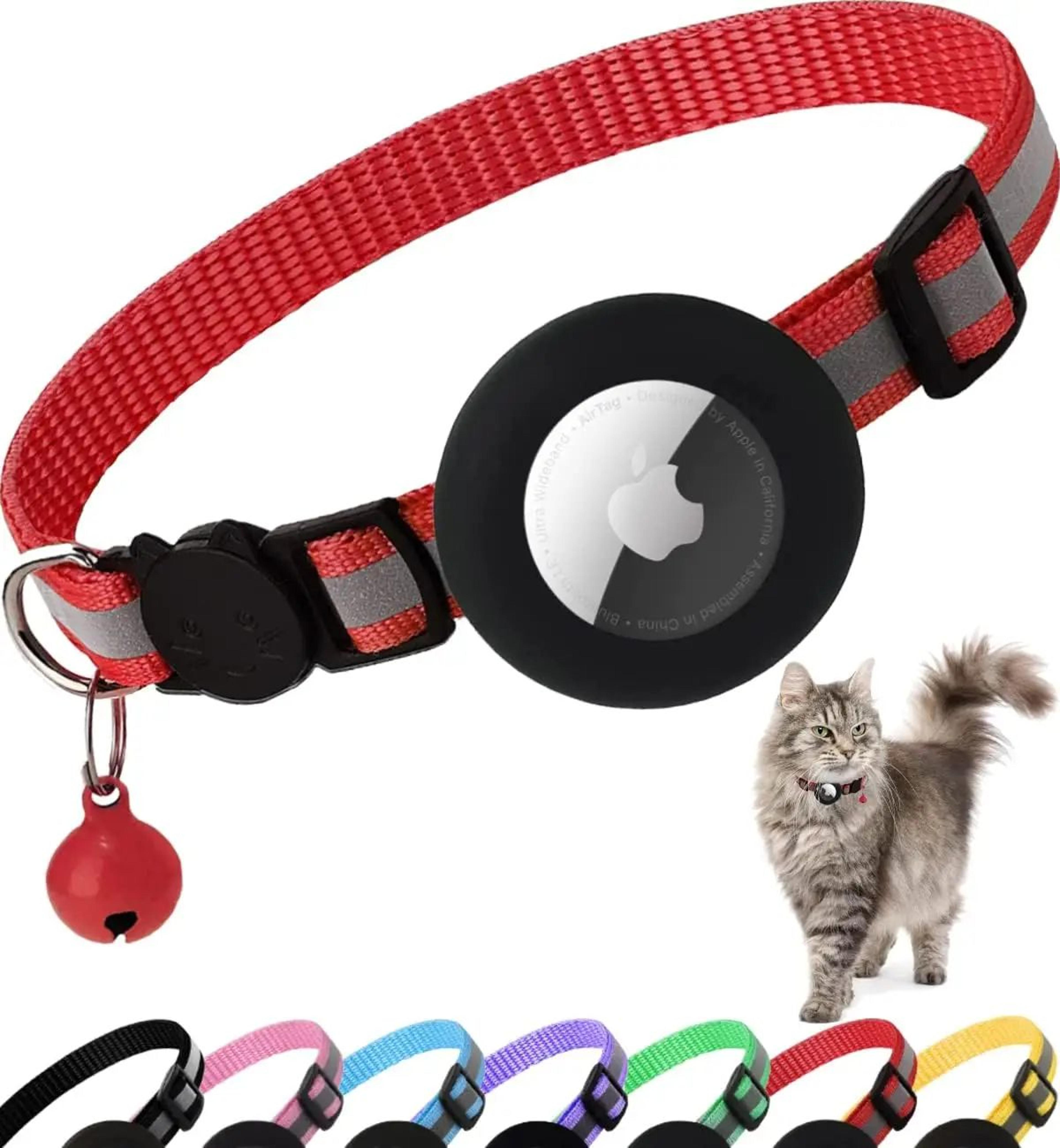 AirTag Cat Collar With Holder  Cute Reflective Breakaway Kitten Collar With Bell 6