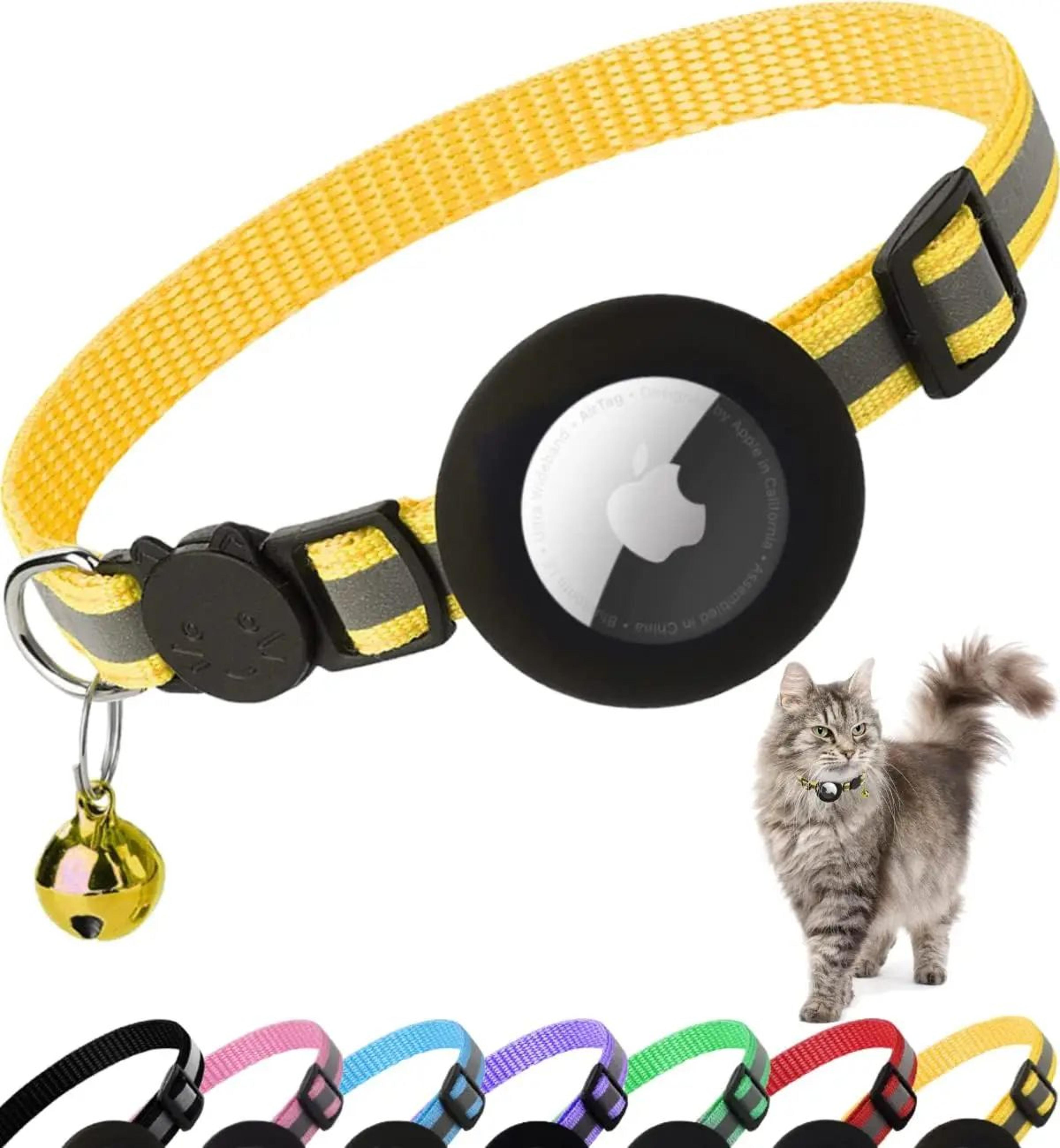 AirTag Cat Collar With Holder  Cute Reflective Breakaway Kitten Collar With Bell 12