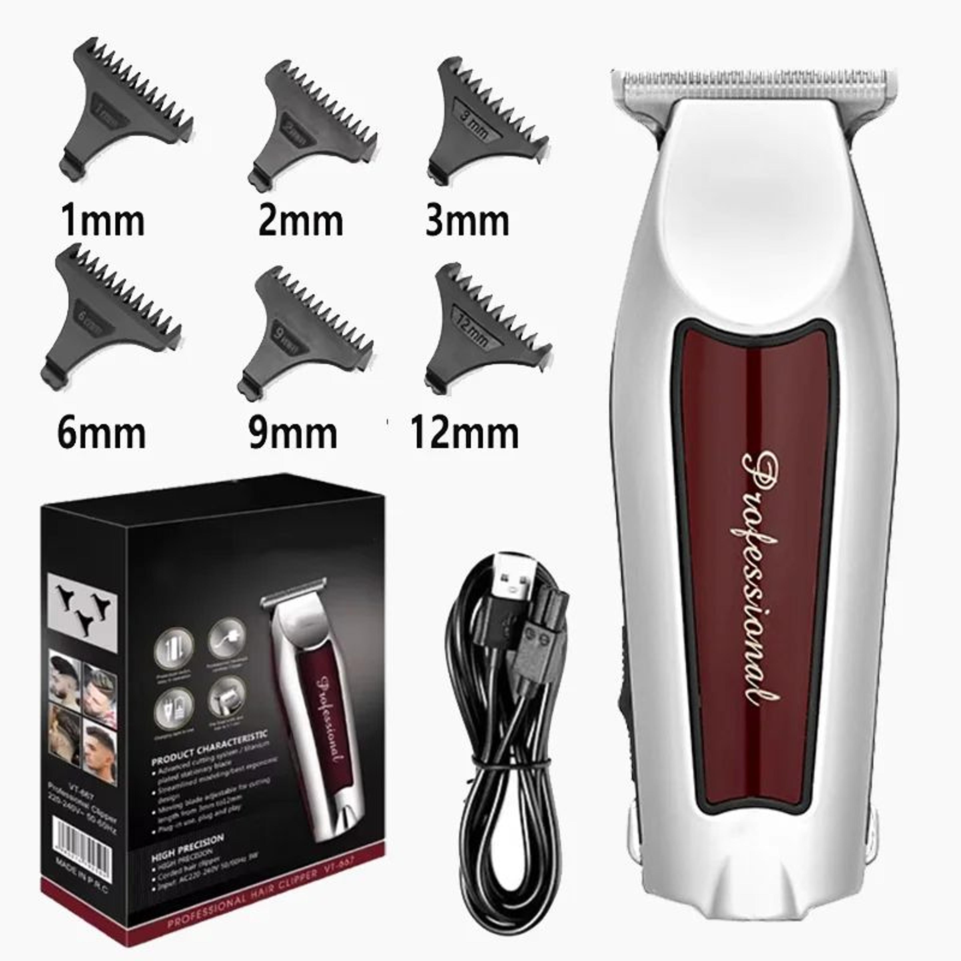 rechargeable cordless hair trimmer for men – professional electric hair clipper & beard trimmer