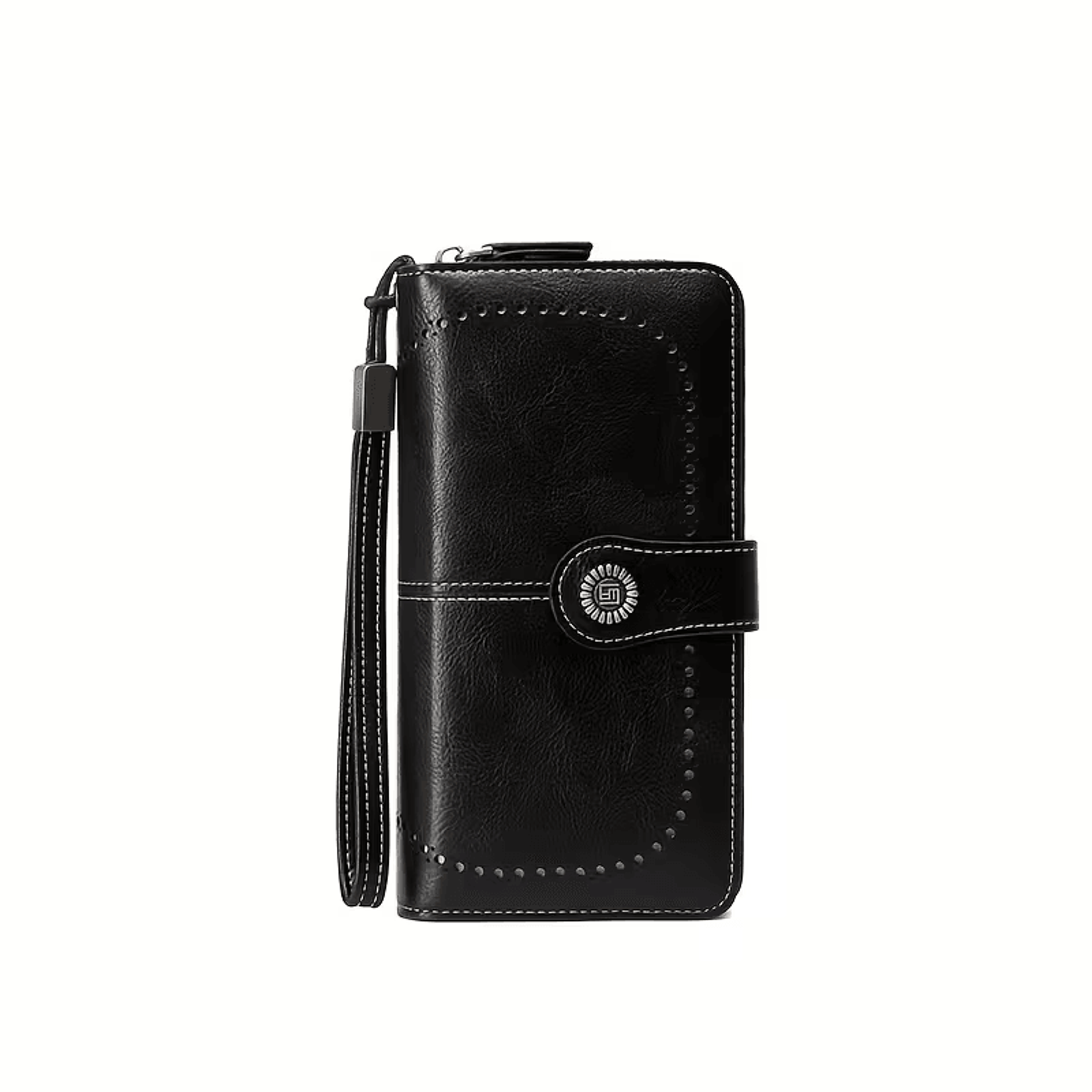rfid anti theft leather wallet clutch, stylish and secure card holder