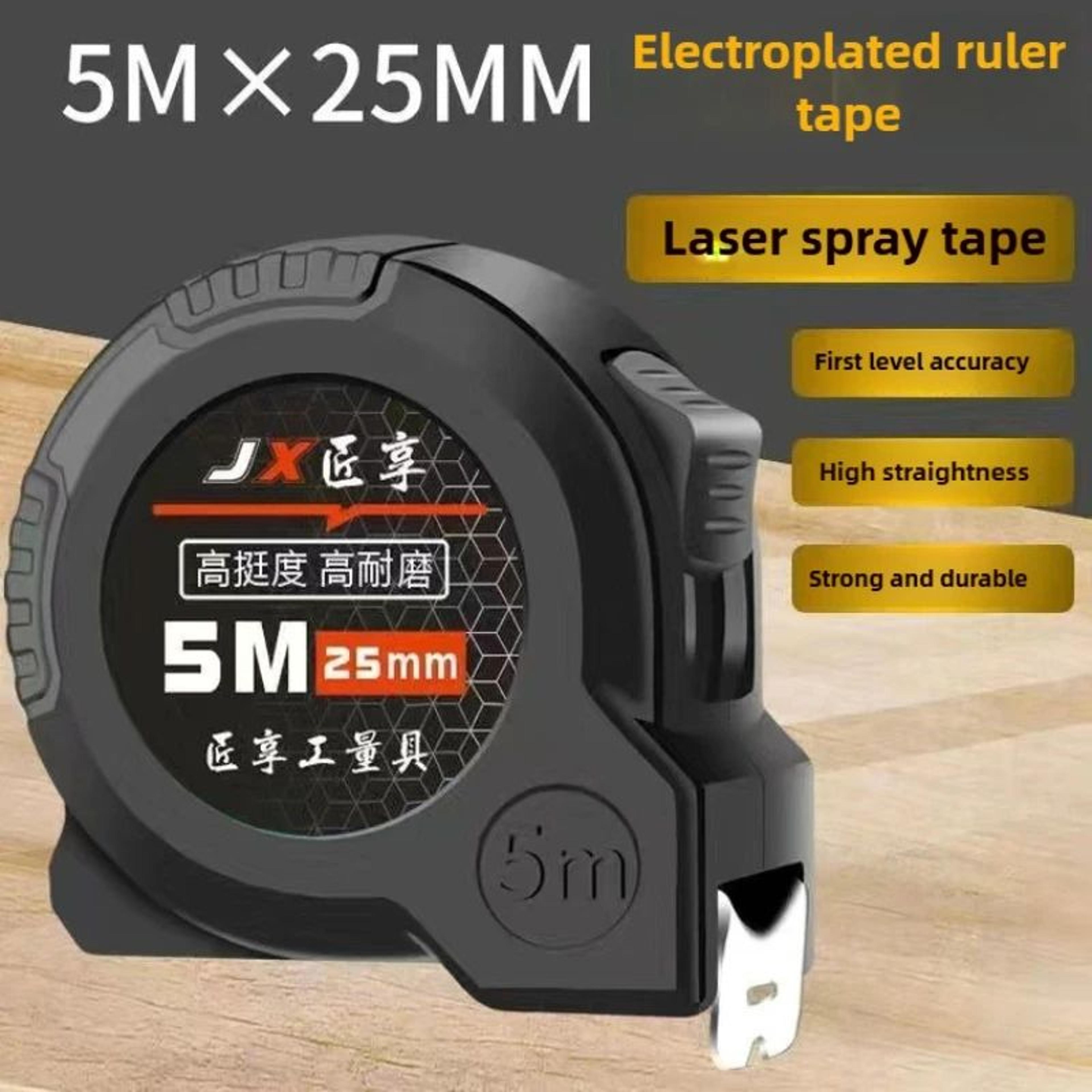 heavy-duty retractable steel tape measure – thickened wear-resistant tool for home diy, construction & carpentry