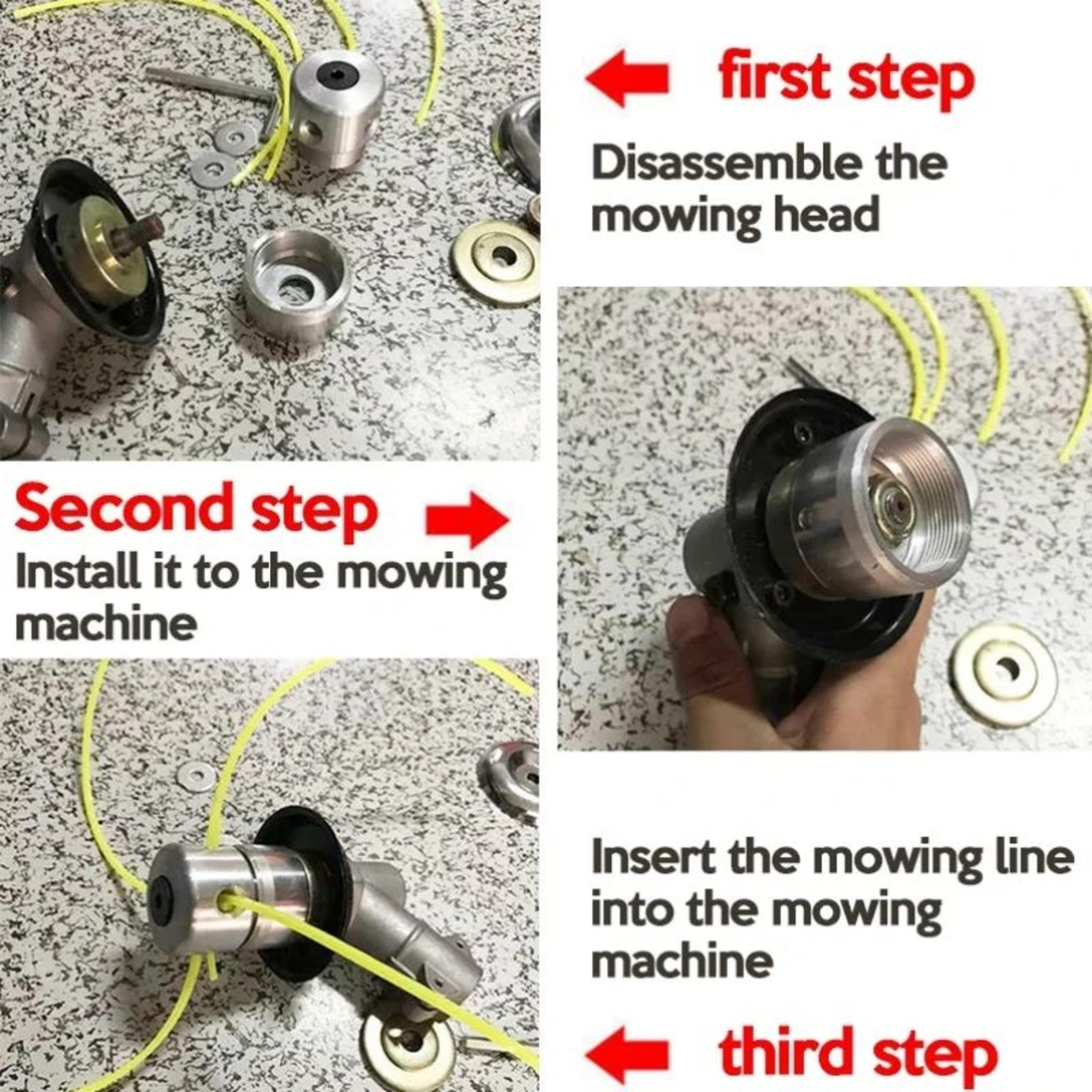 Aluminum 4Line Grass Trimmer Head  Heavy Duty Brush Cutter Cutting Line Head Replacement For Strimm 5