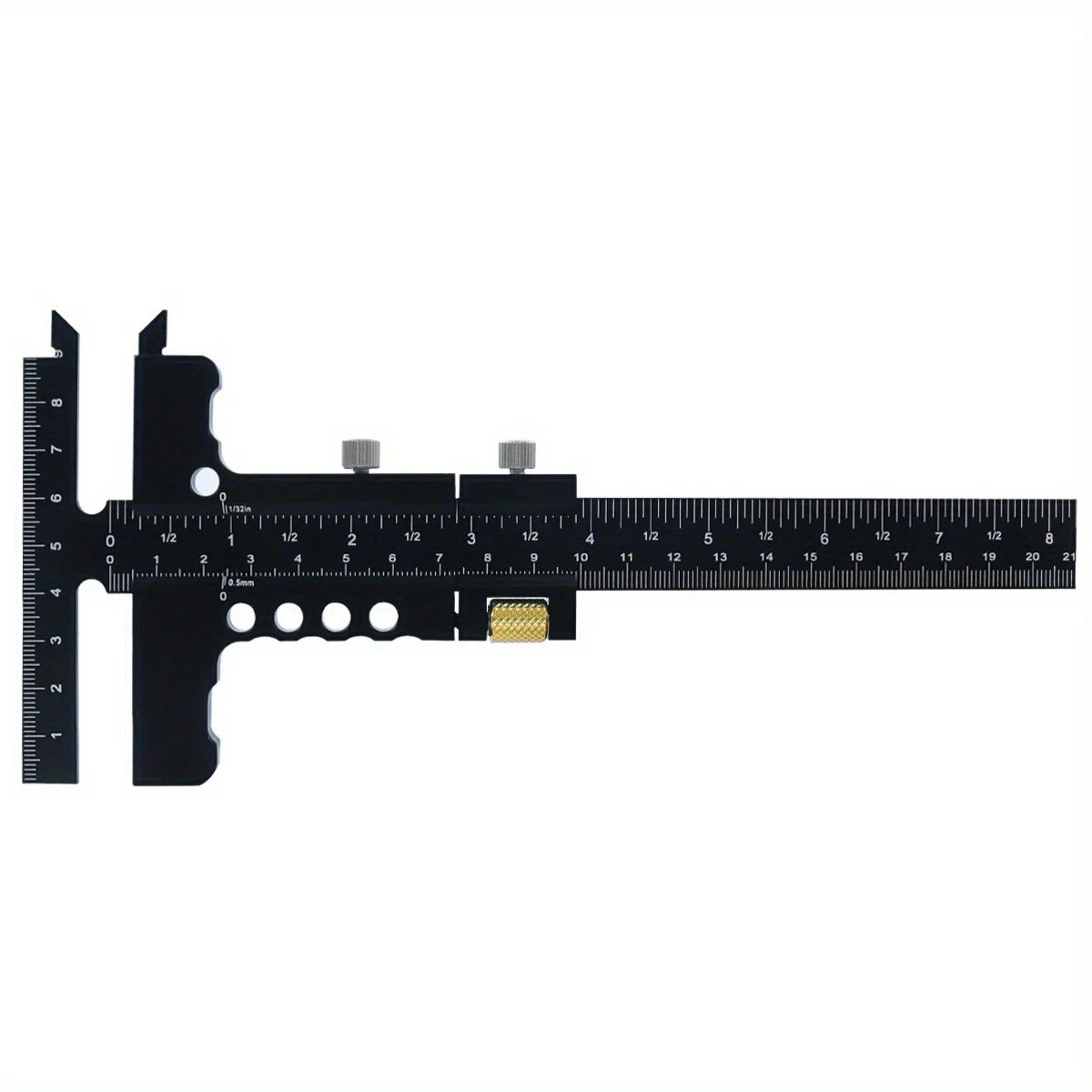 woodworking scriber gauge t-square marking tool – aluminum alloy sliding measuring ruler for framing & scribing