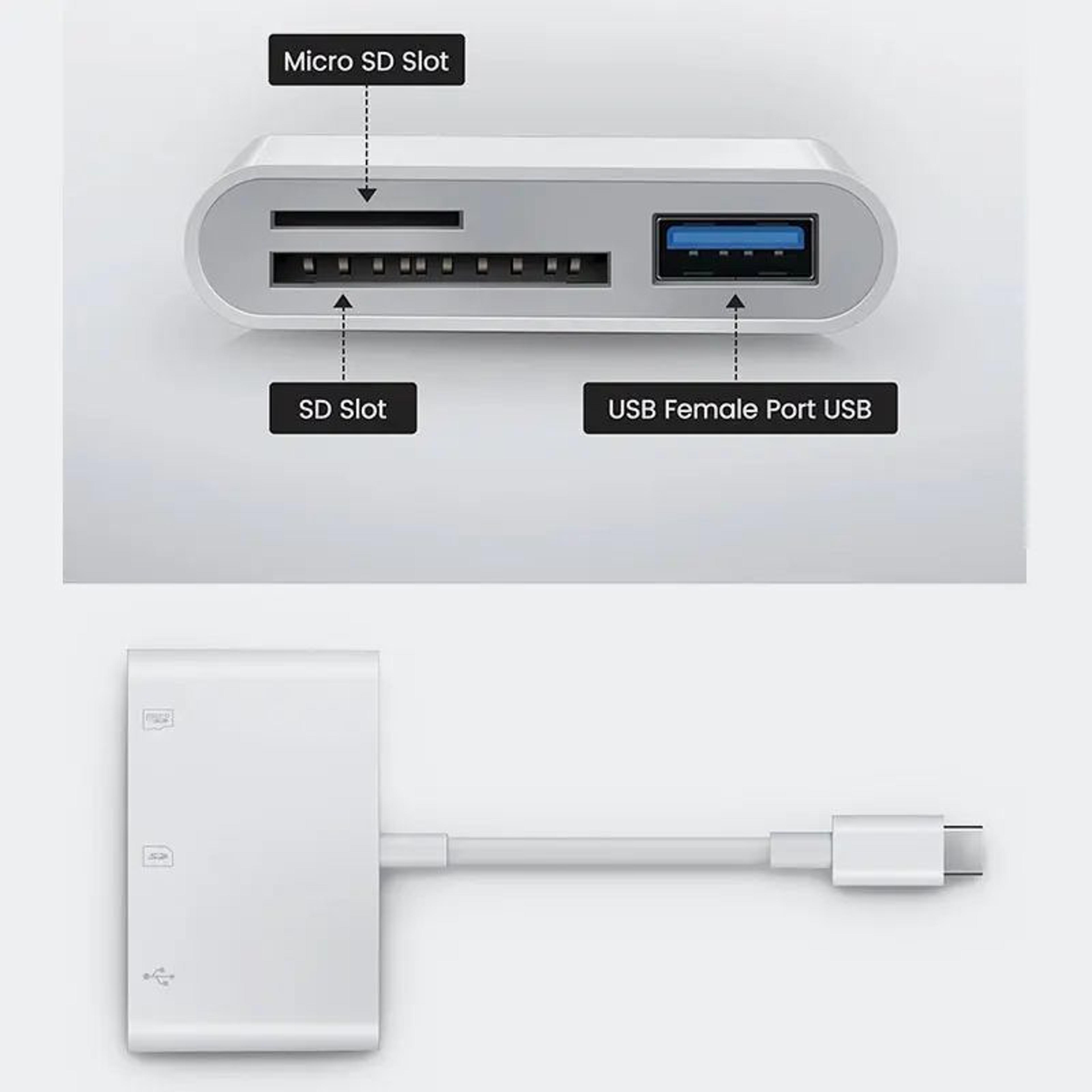 3in1 USBC Adapter Hub  Type C Data Transfer Converter For IPhone 15 MacBook Huawei Samsung S21S20 X 3
