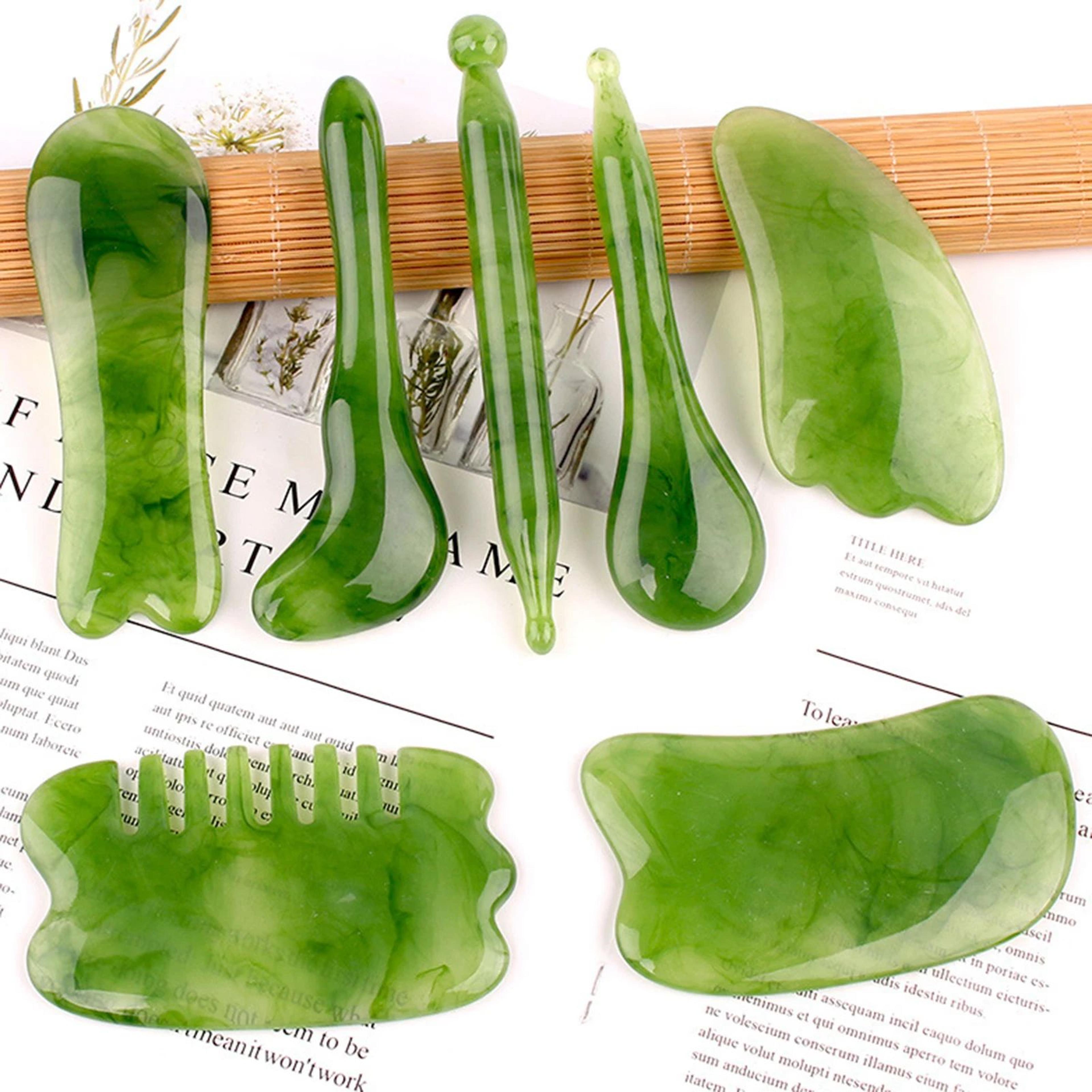 lotus seedpod gua sha face massage tool | resin facial lifting stick for sculpting, dark spot care & skin firming