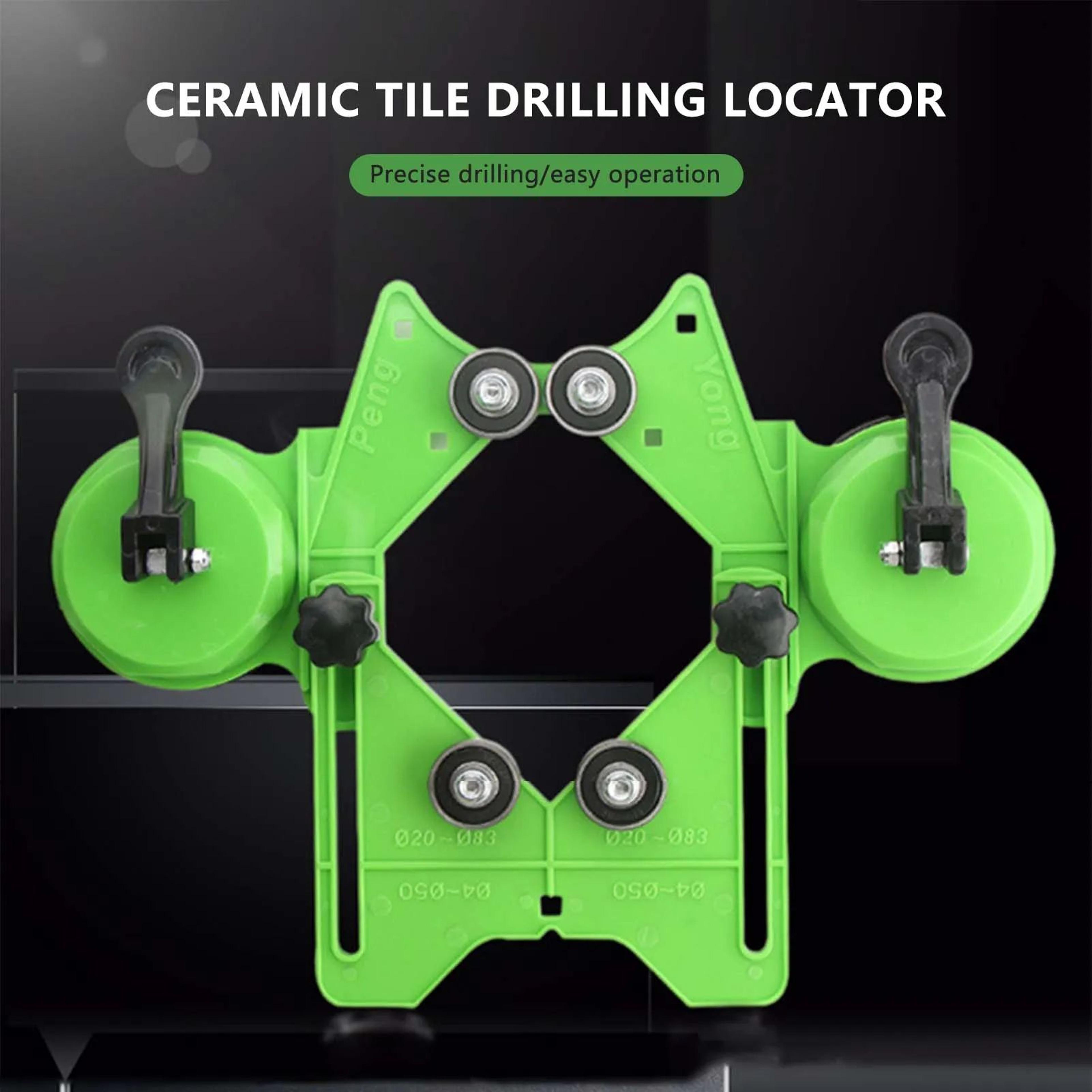 suction cup hole saw guide glass tile drilling jig with single/double vacuum base for accurate no-slip hole cutting