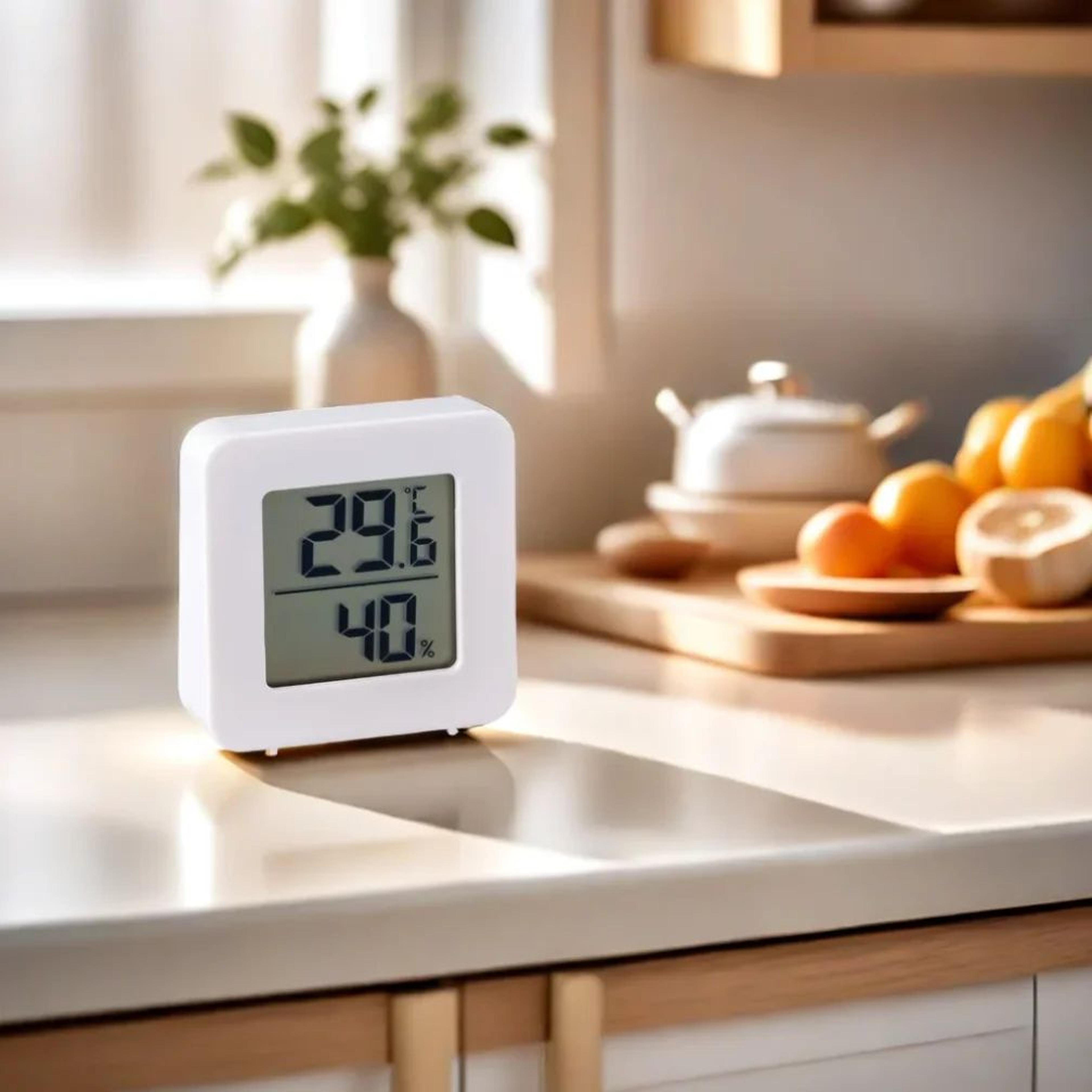 mini lcd hygrometer thermometer indoor digital temperature humidity meter with wall mount sensor for home, nursery
