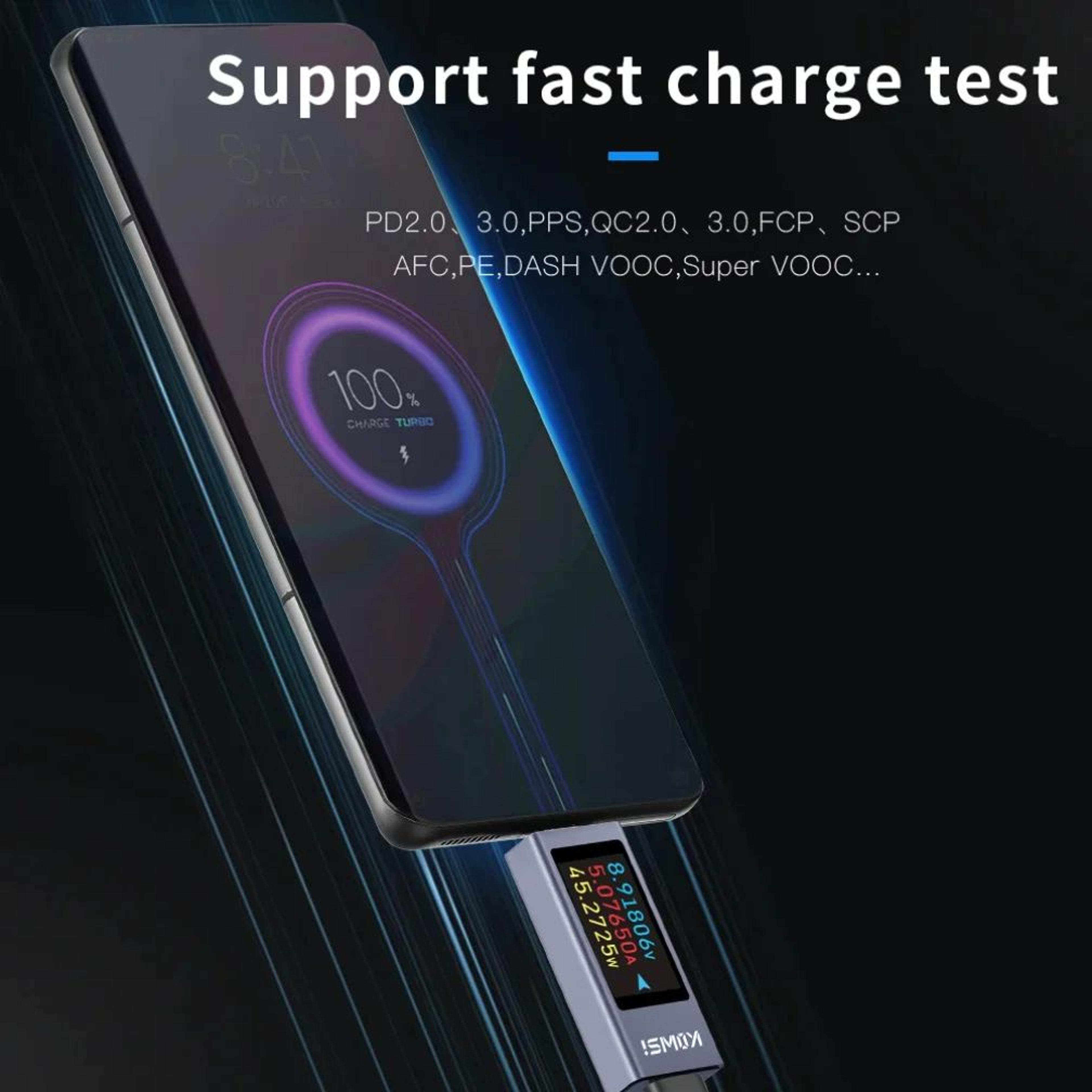 TypeC Digital Power Meter With Color Screen  USB Voltage Current Tester Fast Charging Monitor DC 43 4