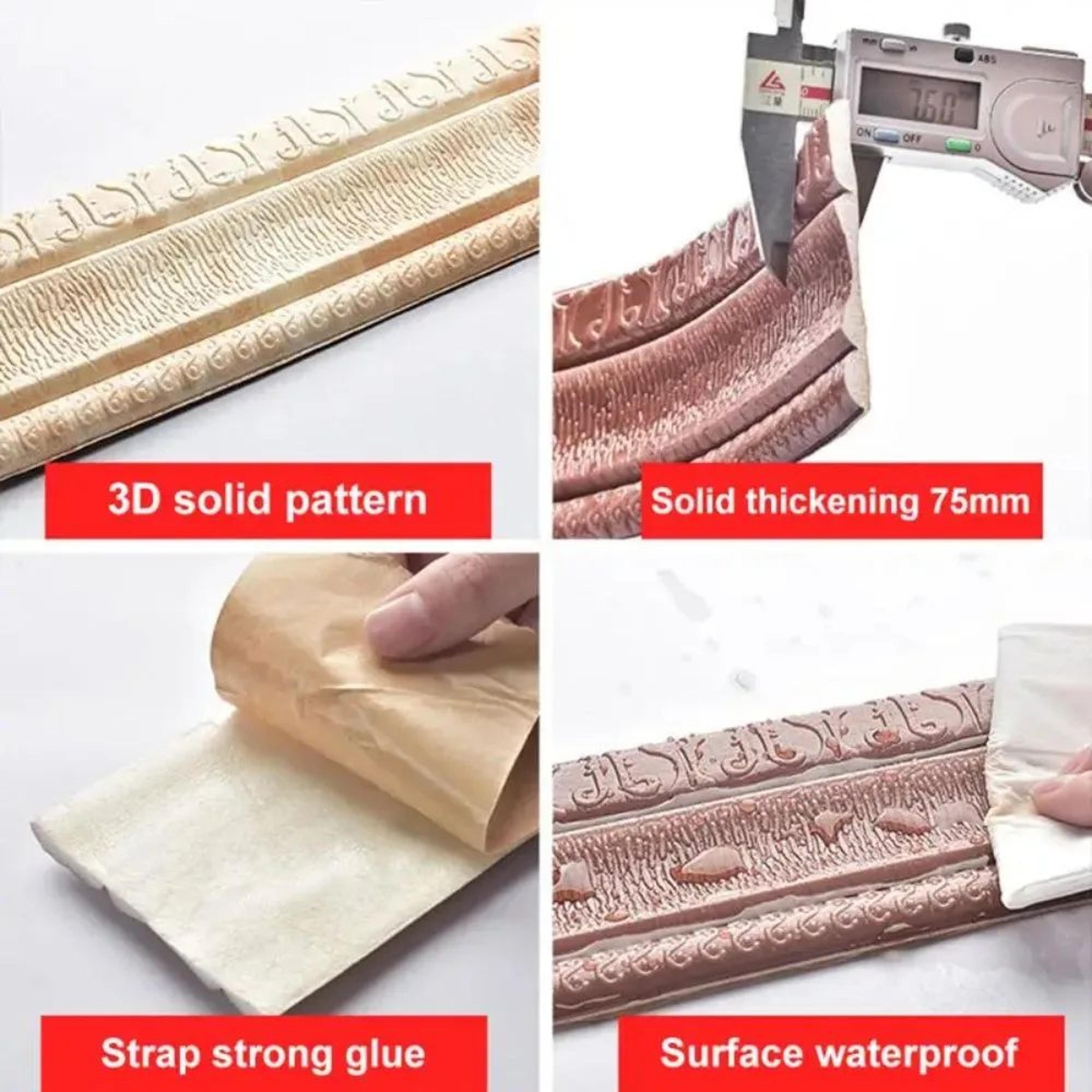 906 Inches XPE Foam 3D Skirting Board Trim 8cm  Waterproof SelfAdhesive Wall Sticker Baseboard Wais 3