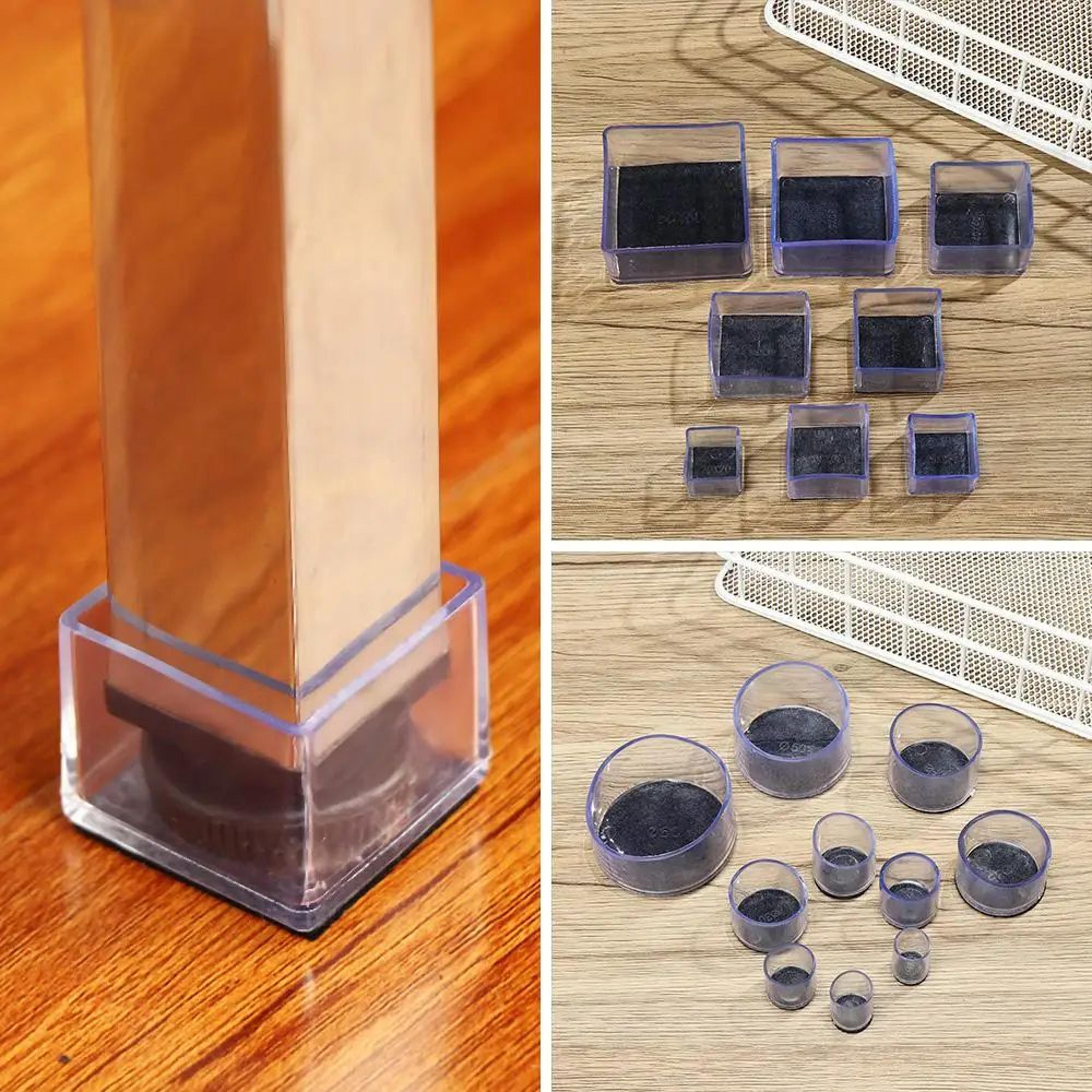 4 Pcs Transparent PVC Chair Leg Caps  NonSlip Table Foot Covers  Floor Protector Pads For Round Fur