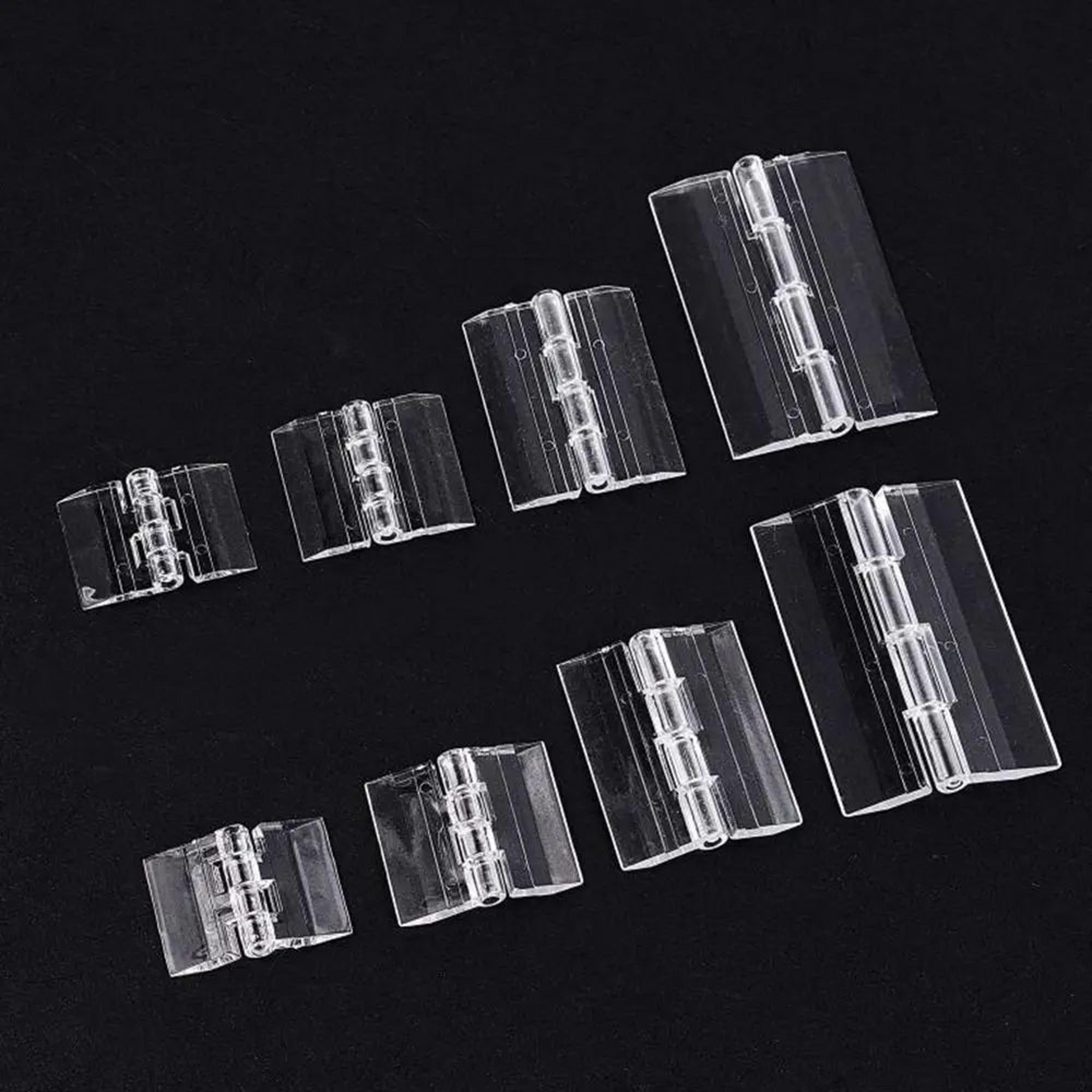 2 pcs clear folding door hinges – transparent acrylic/abs cabinet hinges for furniture doors, foldable hardware