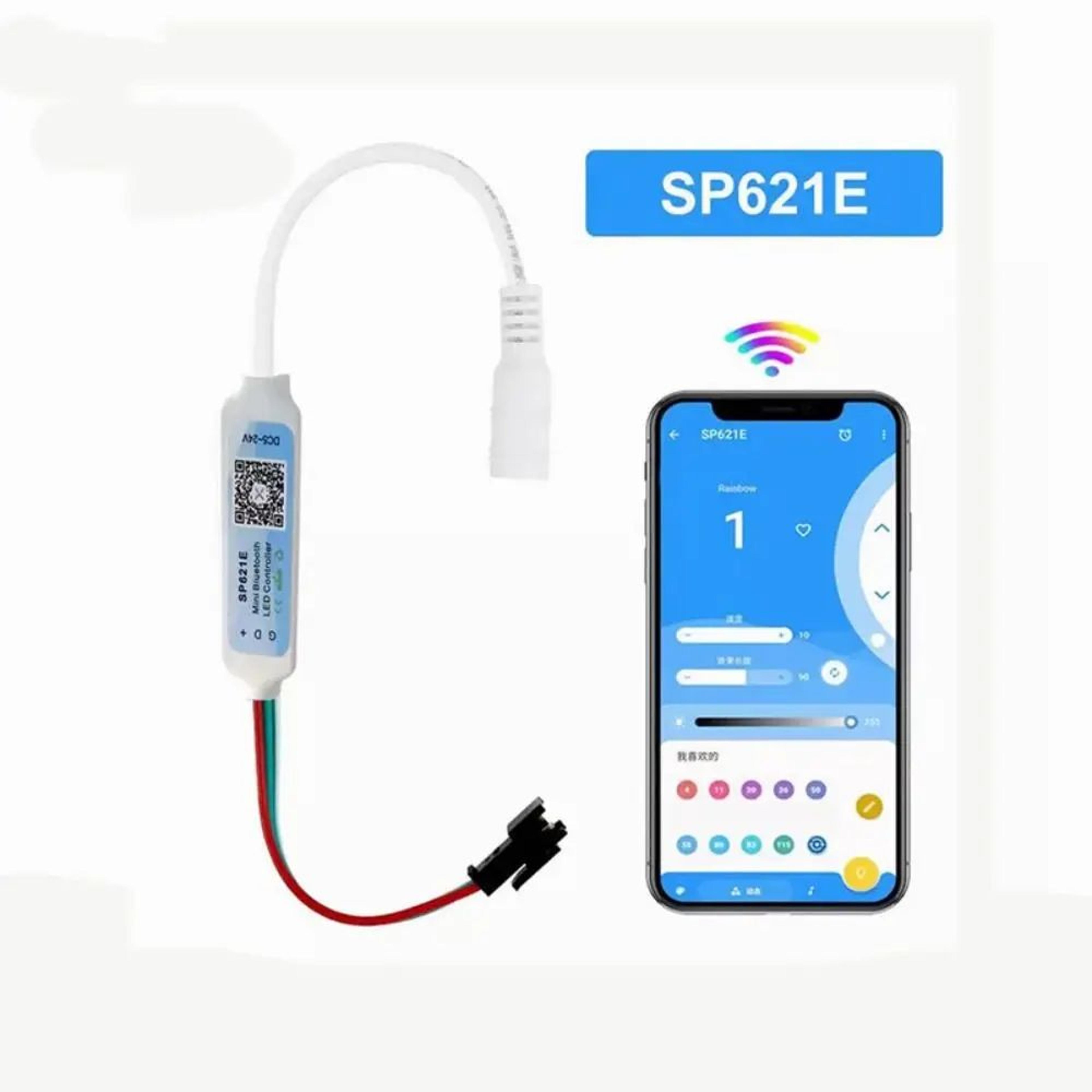 bluetooth led strip controller for ws2812/ws2811 – mini music sync app control (ios/android) dc5v-24v pixel lights