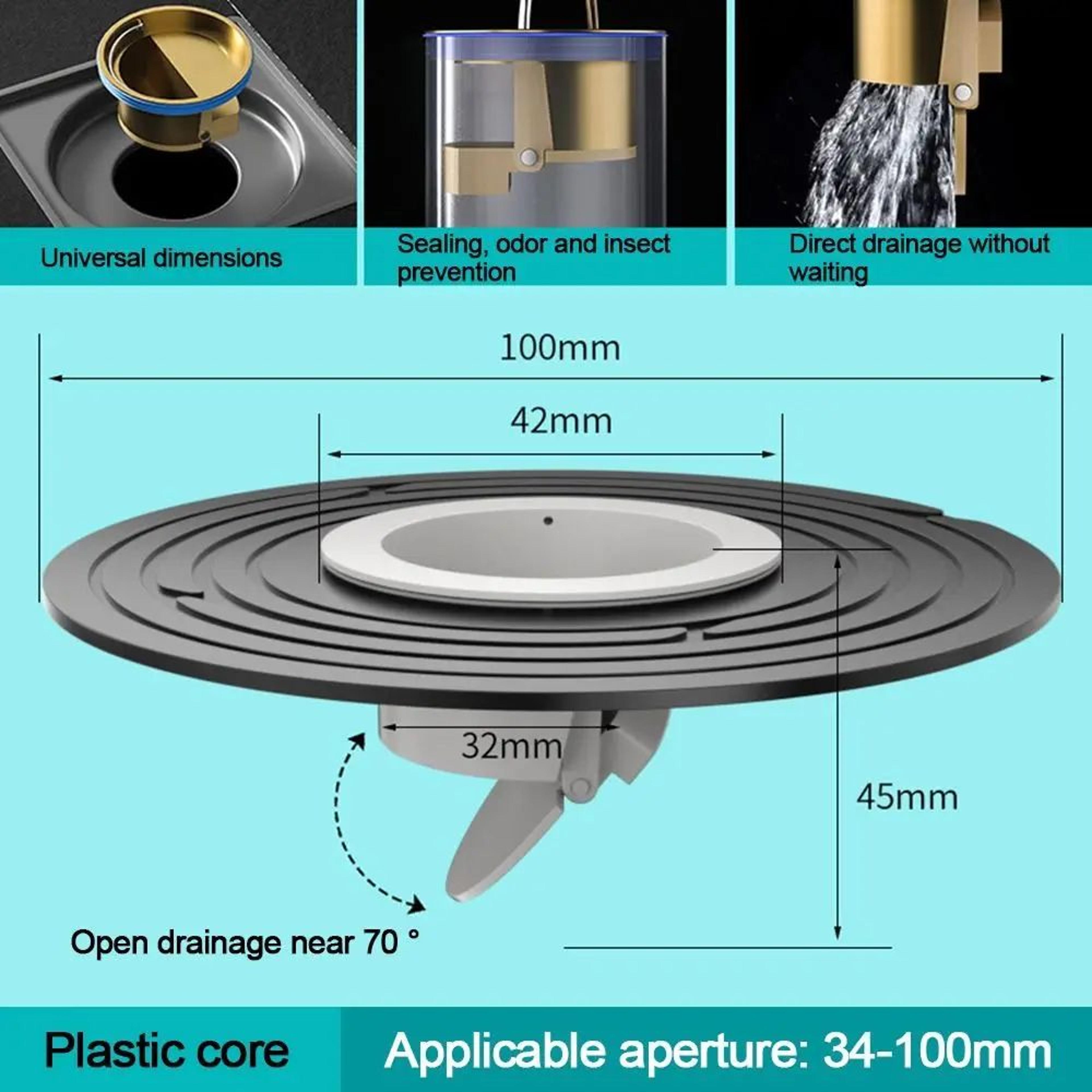 Universal Shower Floor Drain Backflow Preventer Plug With AntiOdor Filter Fast Drainage Insert For  6