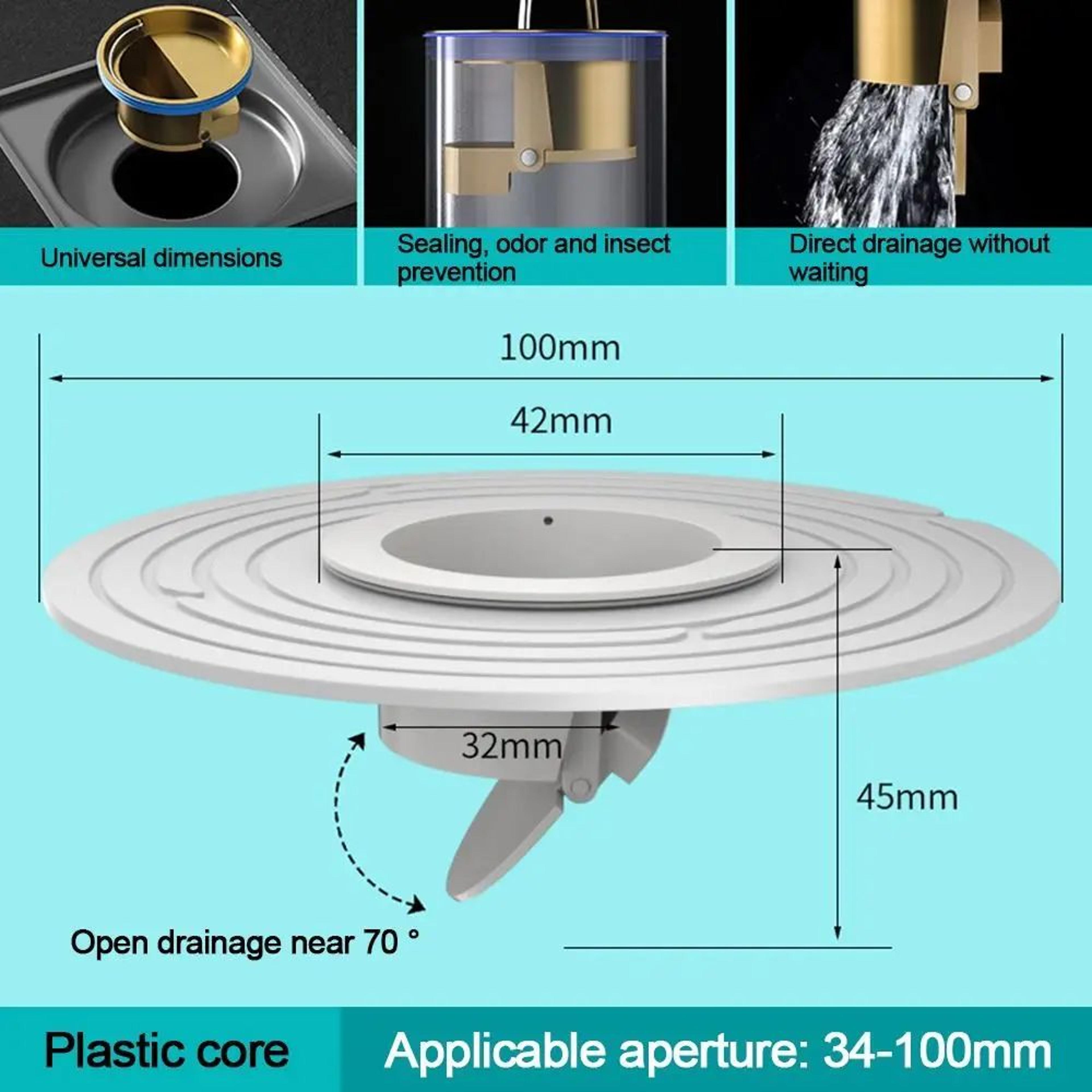 Universal Shower Floor Drain Backflow Preventer Plug With AntiOdor Filter Fast Drainage Insert For  8