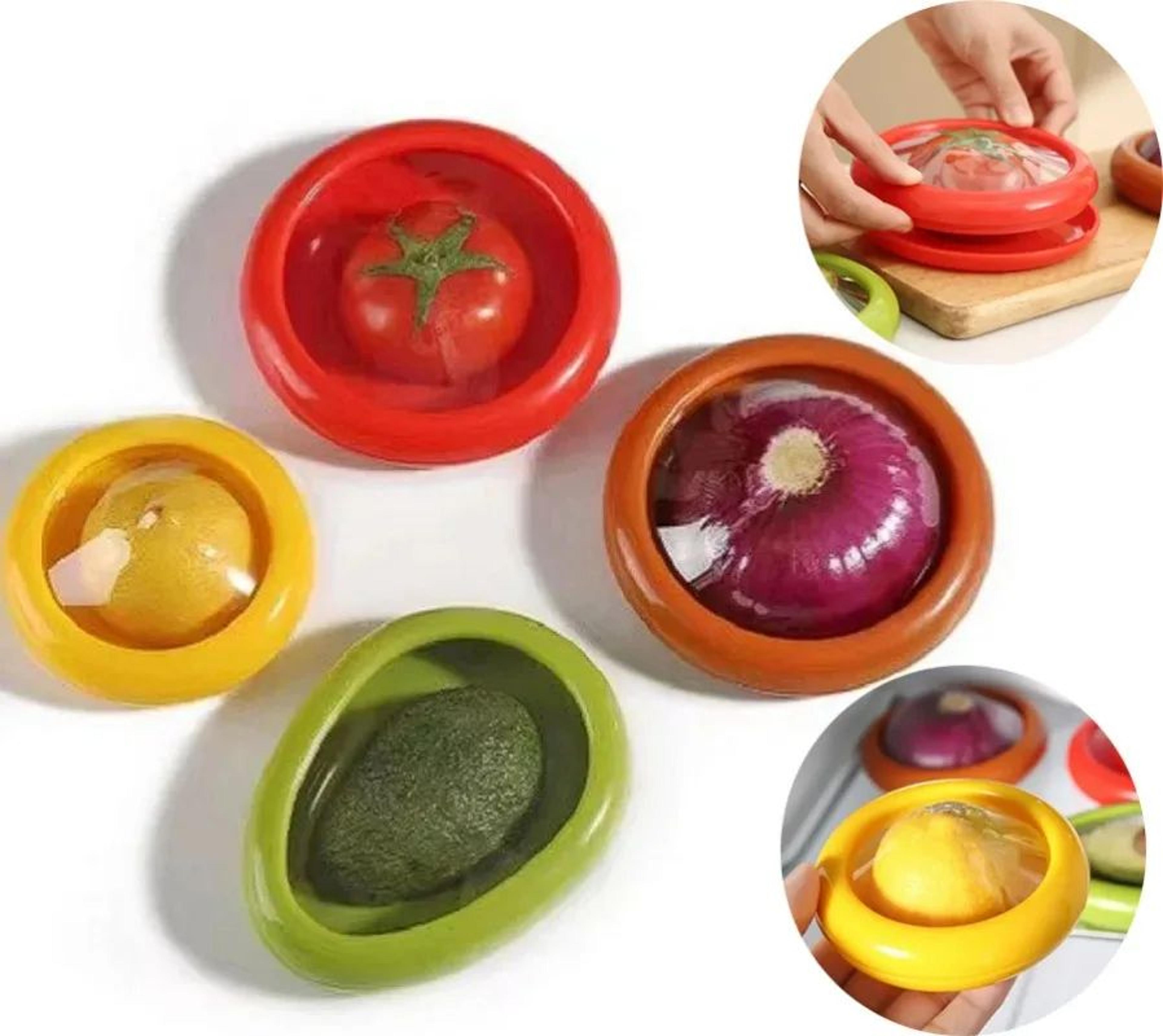 Fruit  Vegetable Saver Containers Set Clear Lid Sealed Keepers For Avocado Tomato Onion Lemon Reusa 1
