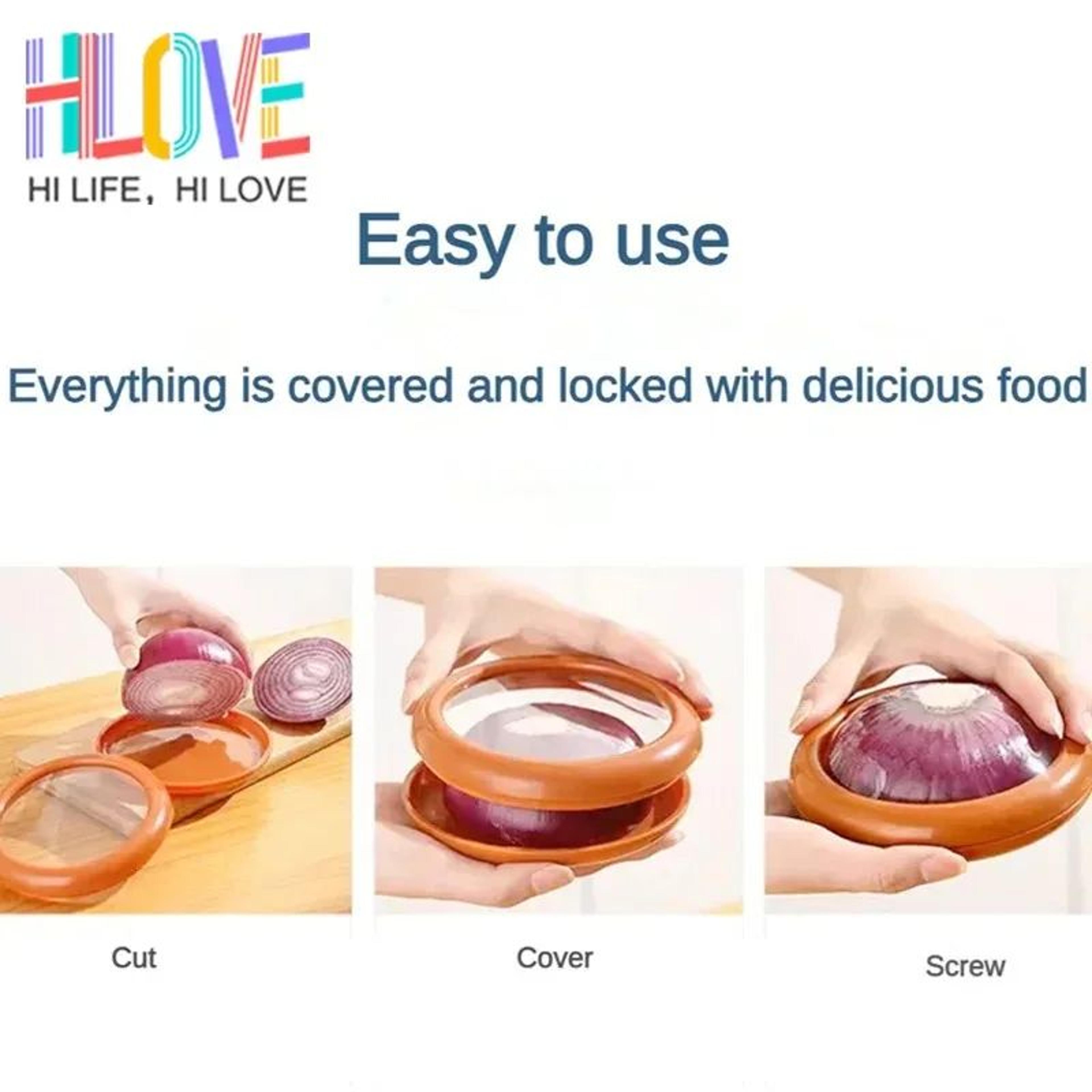 Fruit  Vegetable Saver Containers Set Clear Lid Sealed Keepers For Avocado Tomato Onion Lemon Reusa 5