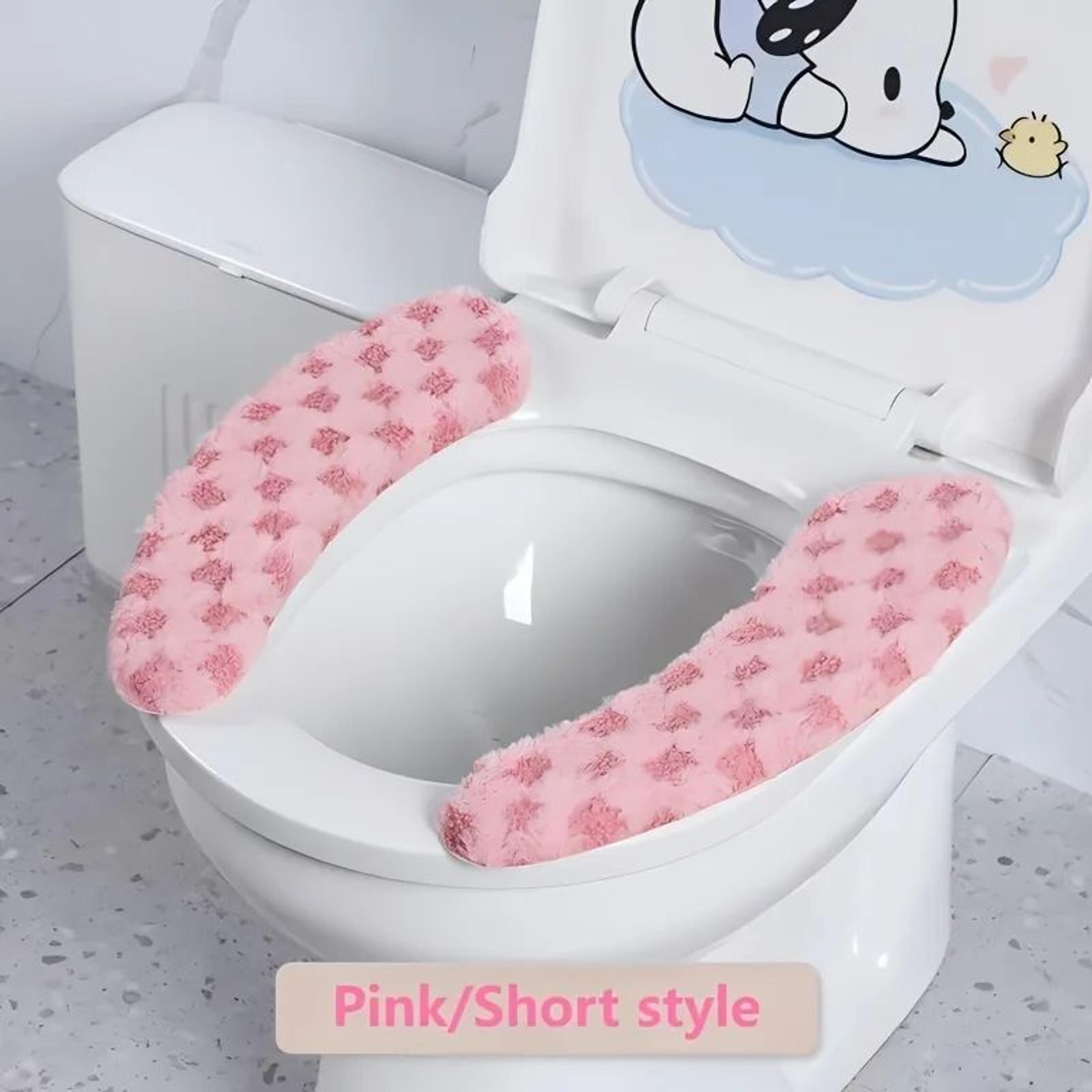 Thick Plush Toilet Seat Cushion Cover  Washable NonSlip OverRim Toilet Lid Pad For Warm Comfort All 7