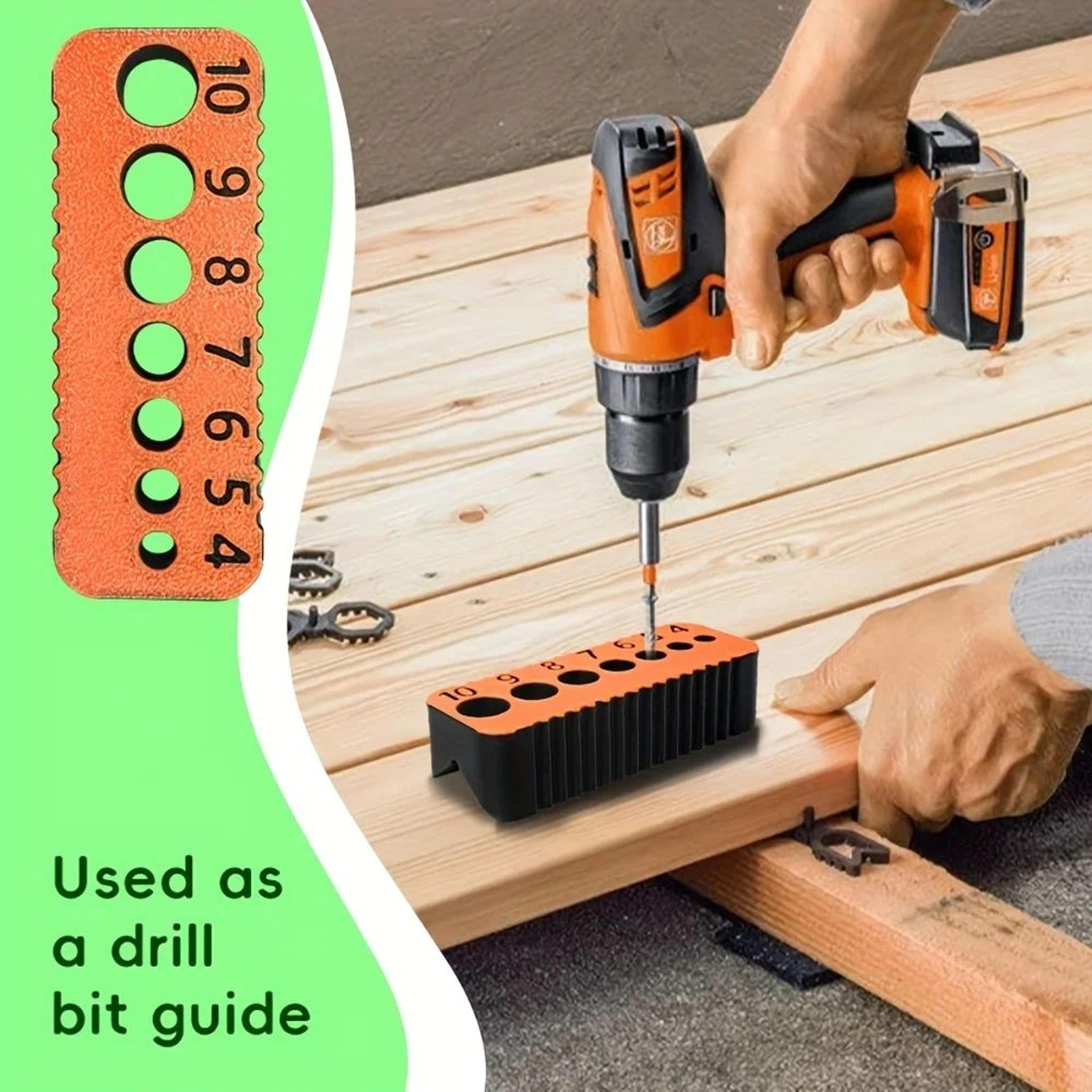 heavy-duty drill guide jig 4–10mm with numbered scale – precision hole locator for woodworking, straight accurate drilli