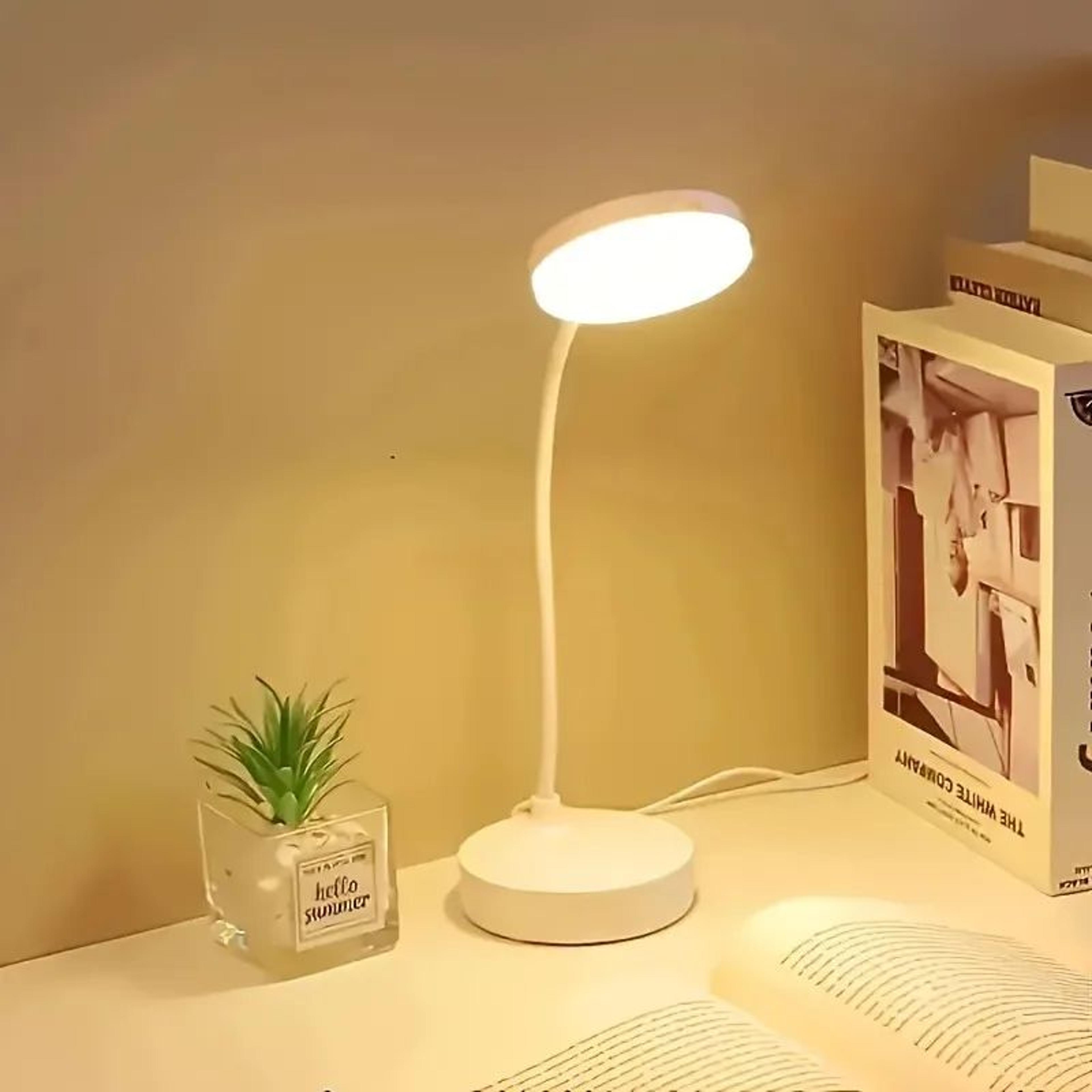 flexible usb powered led desk lamp, 3-level dimmer warm/white eye-care reading light for home office study desk