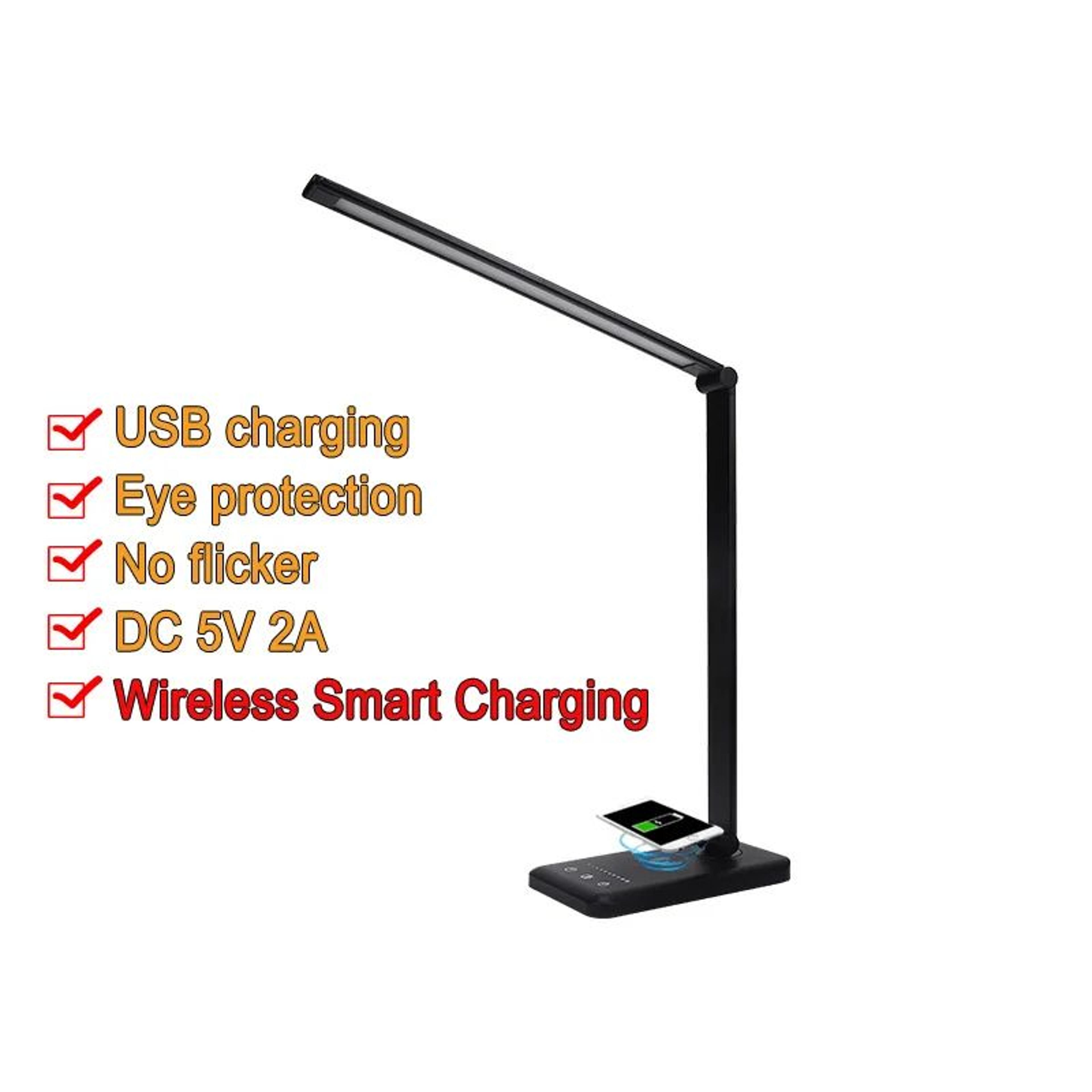 USB Rechargeable LED Desk Lamp Touch Control Foldable Portable Study Light For Kids Wireless Bedroo 20