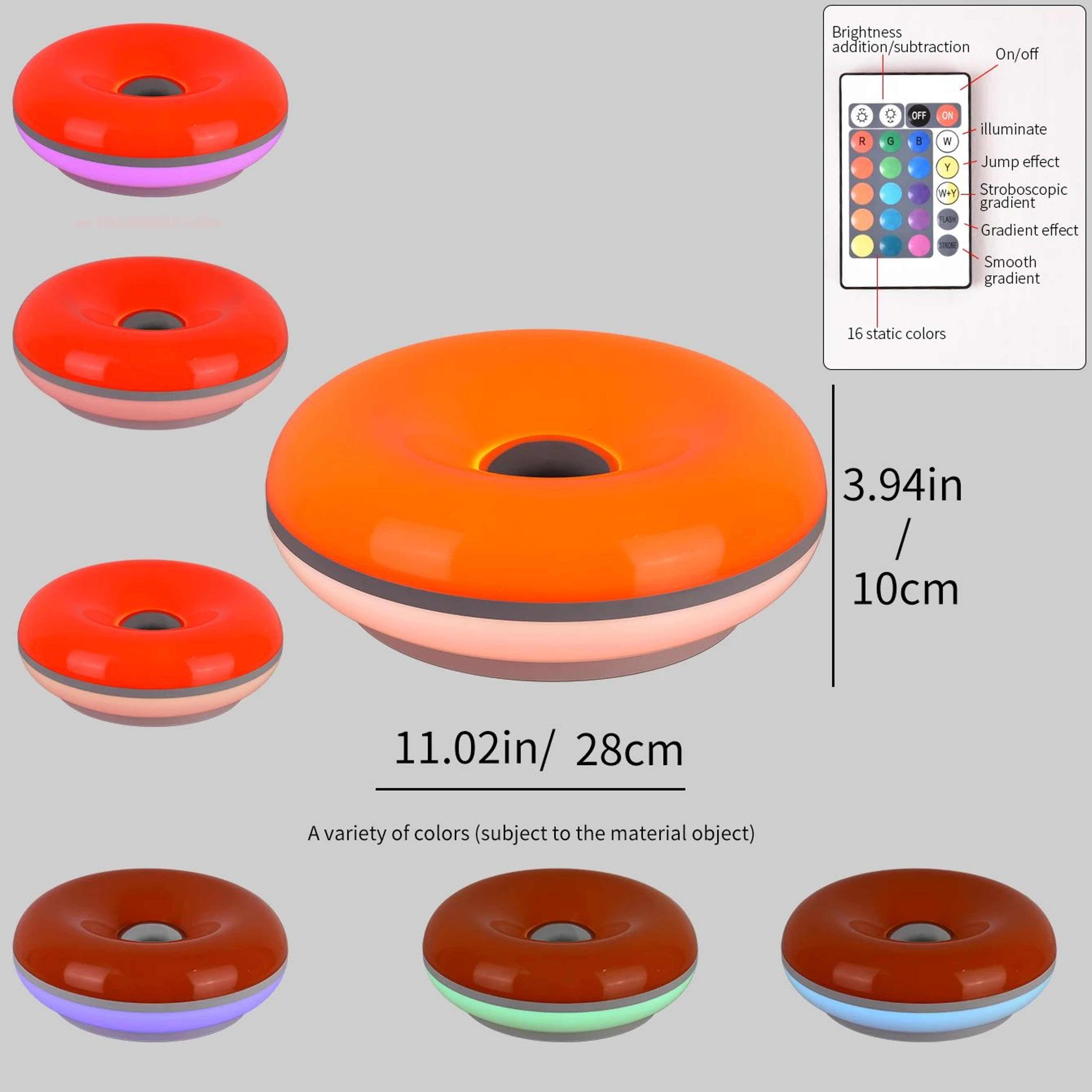 Wall Mounted RGB Donut LED Lamp With Touch  Remote USB Powered Color Changing Mood Night Light For  6