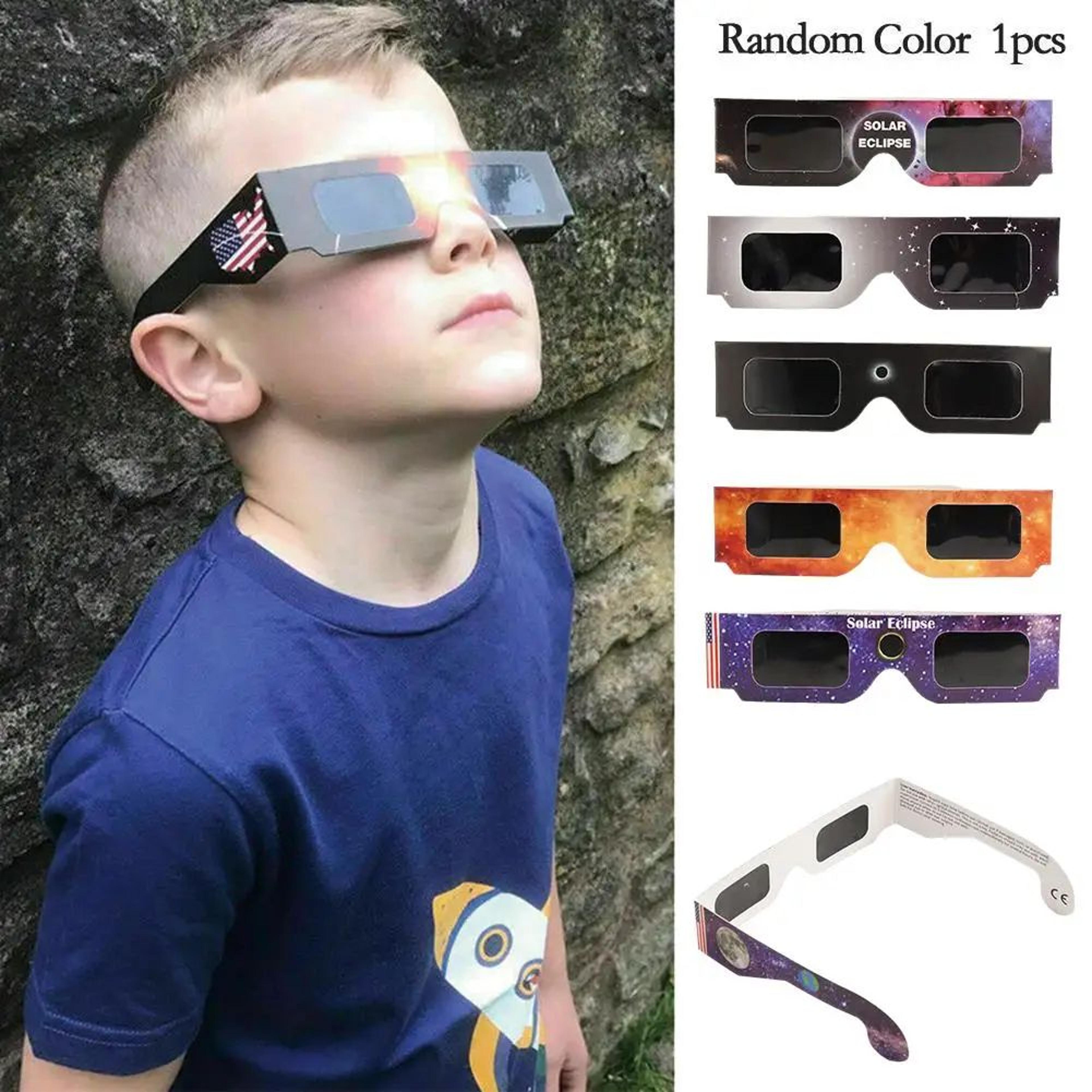 random color solar eclipse glasses paper viewer – safe sun eclipse observation glasses for total & annular eclipse party