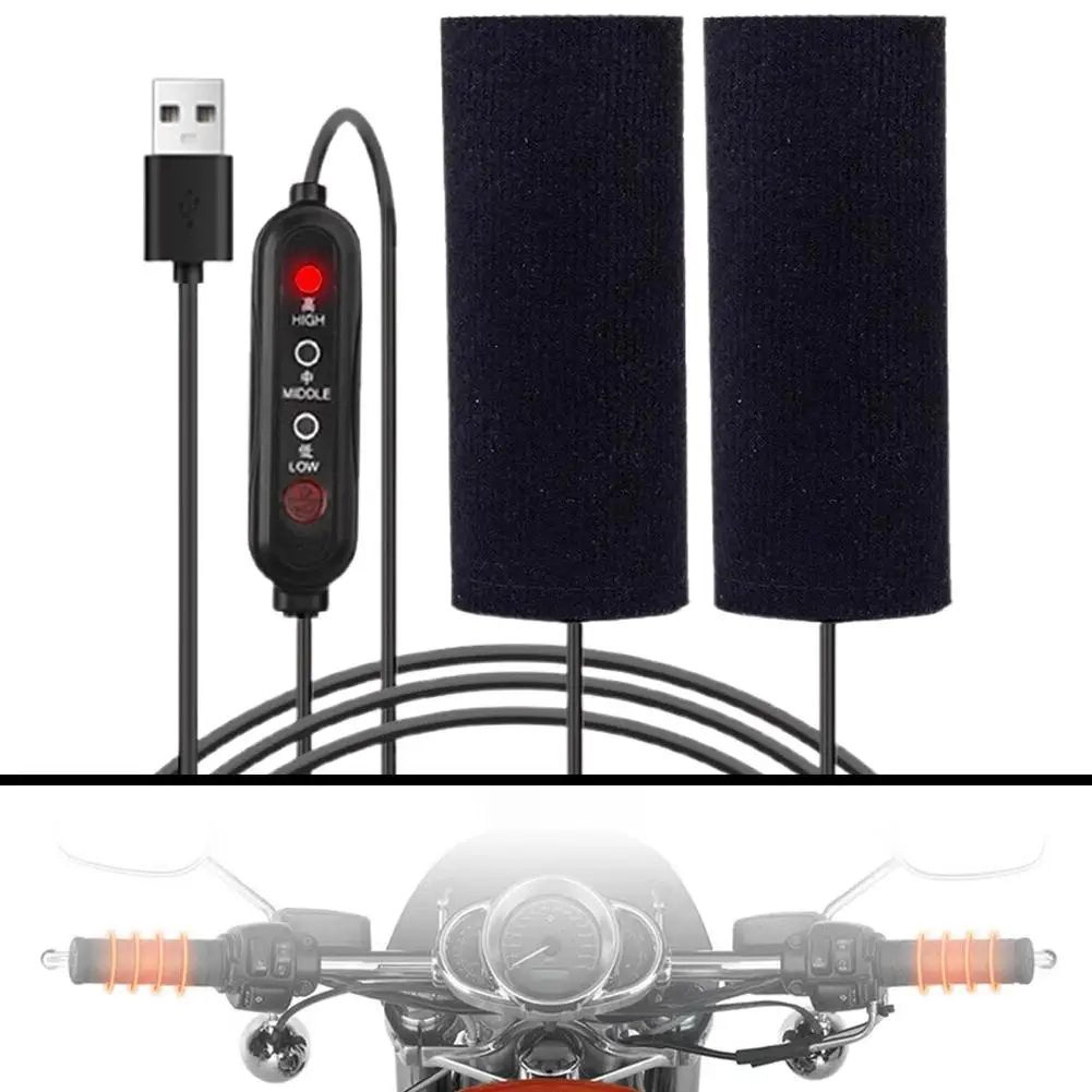 3Level Electric Heated Motorcycle Grips  Winter Handlebar Warmer Covers Adjustable Heat Control Col 2