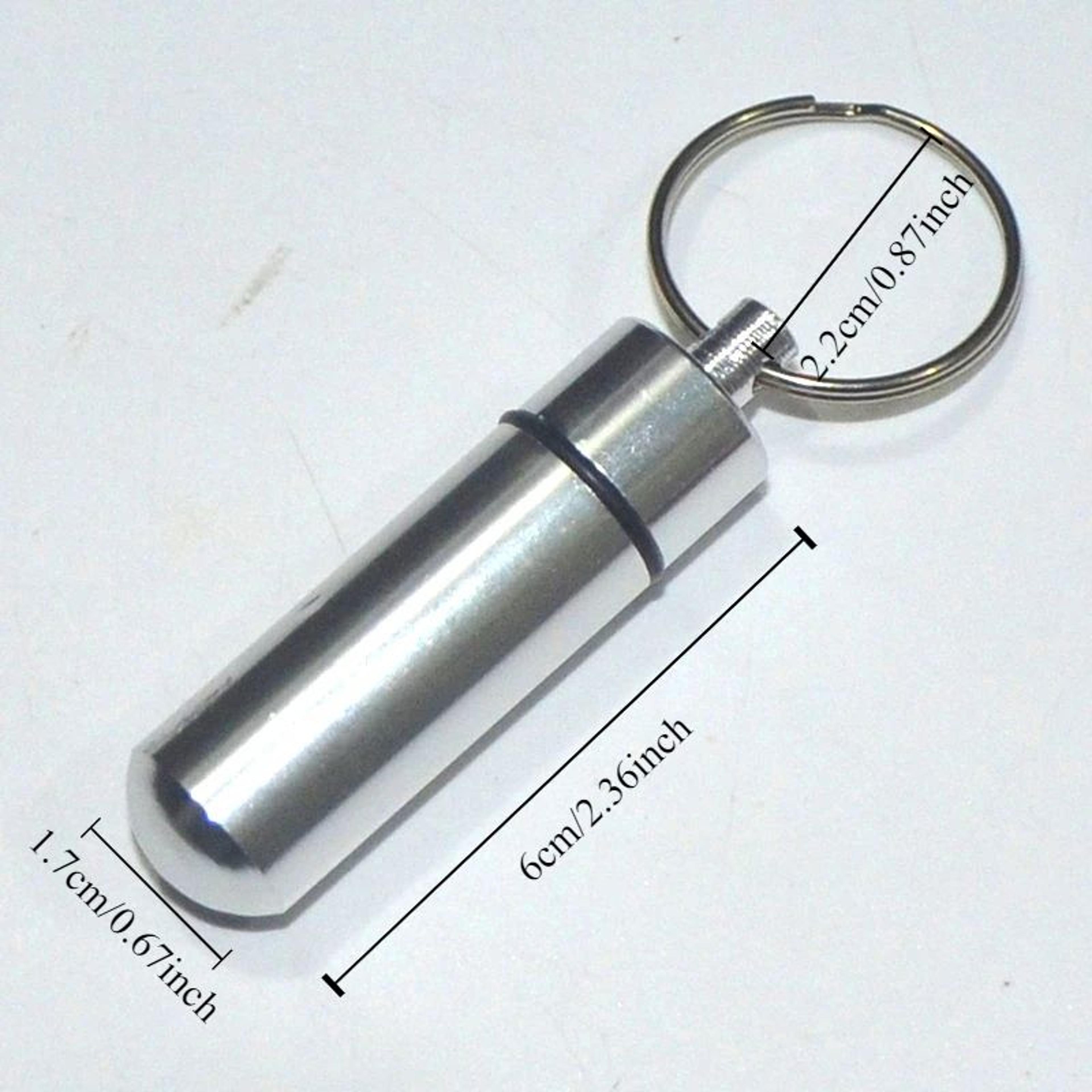 Waterproof Aluminum Pill Box Keychain With Carabiner  Outdoor Travel Medicine Case Container Secure 3