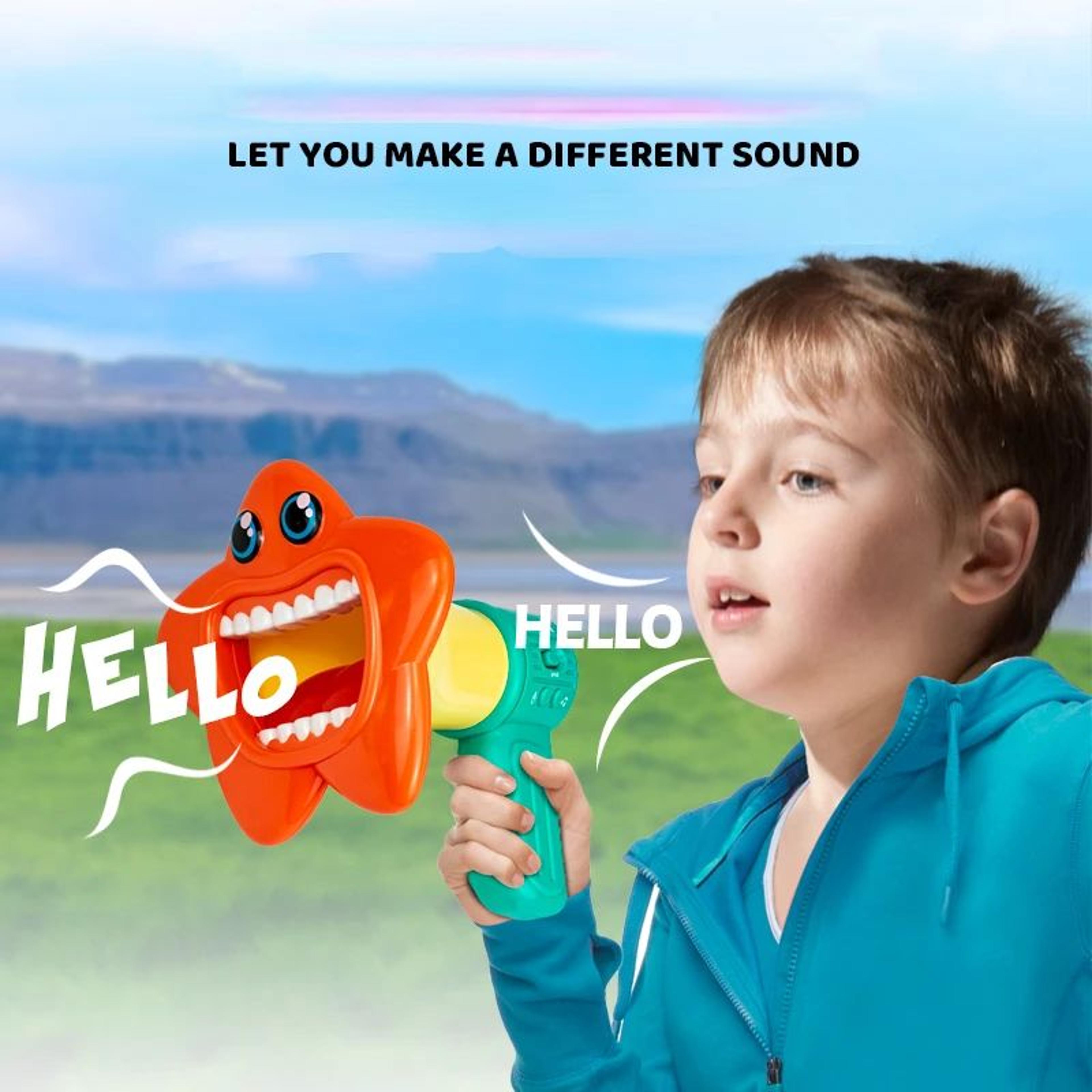 Kids Voice Changer Megaphone With Recorder  Sound Effects  Funny Handheld Mic Speaker Toy For Ages  1