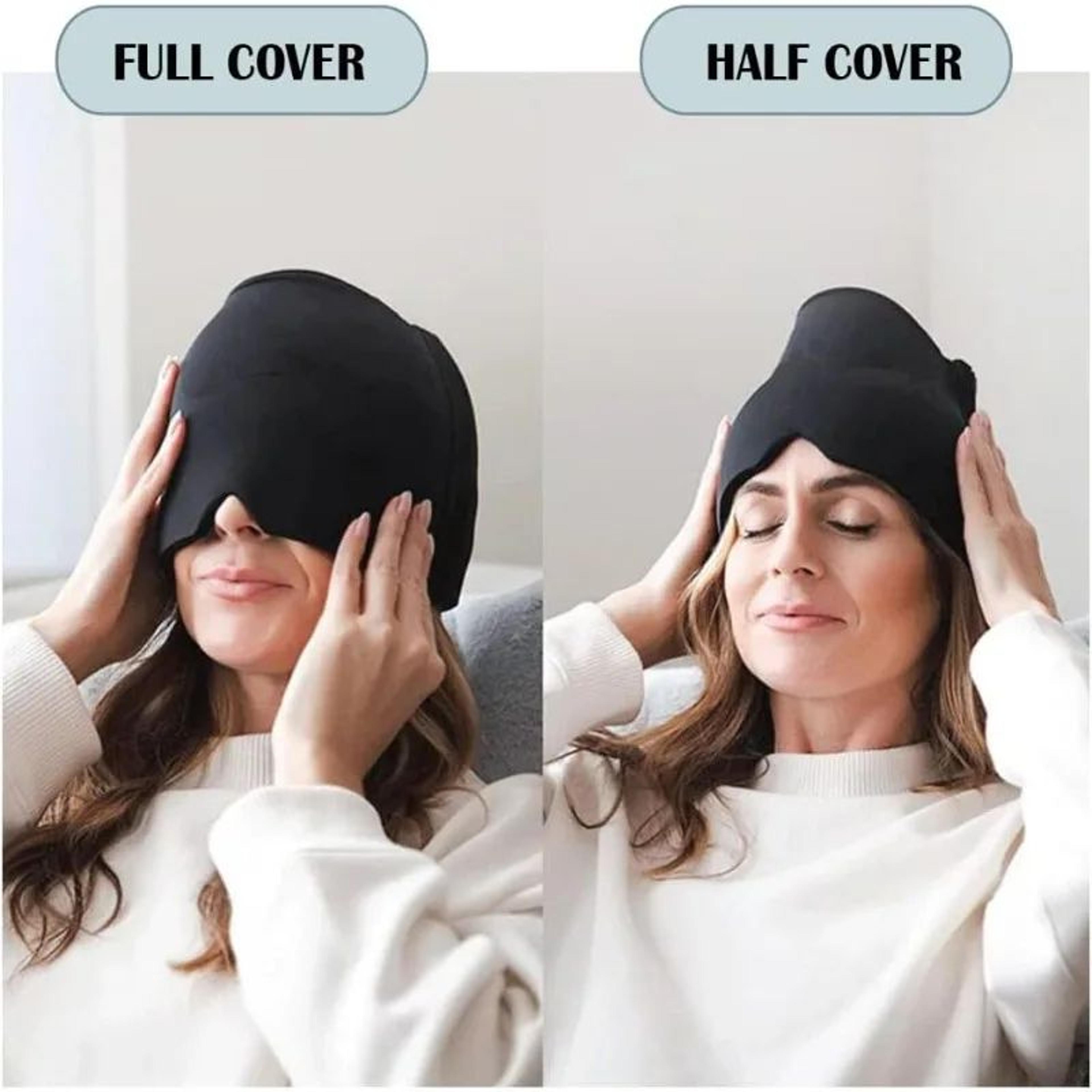 Gel Ice Head Wrap For Migraine Relief  Adjustable Cold Compress Cap For Headaches Eye Strain Reusab 2
