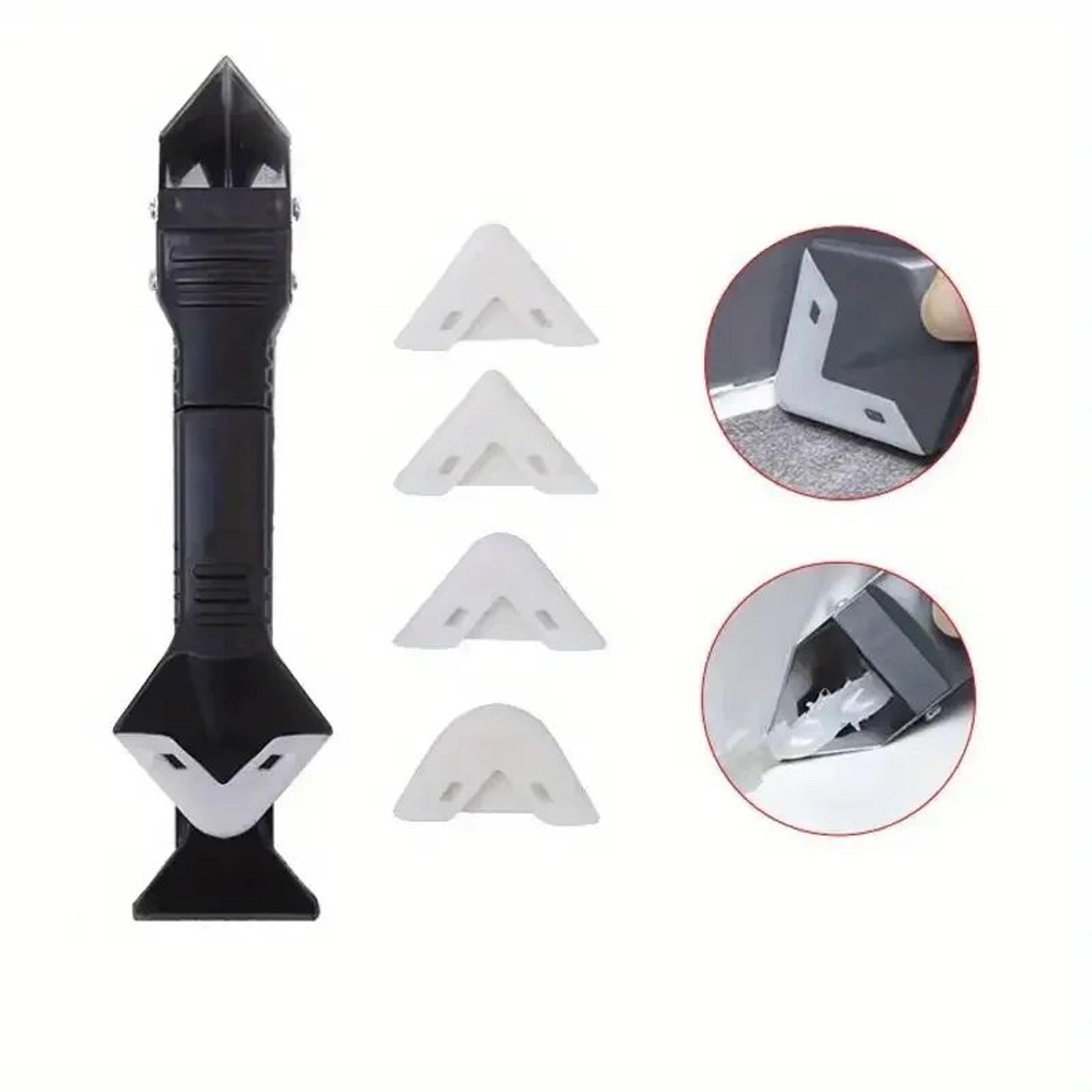 5in1 Caulk Remover  Sealant Finishing Tool Kit  Grout Scraper Angle Spreader Set For Sink  Window R 5