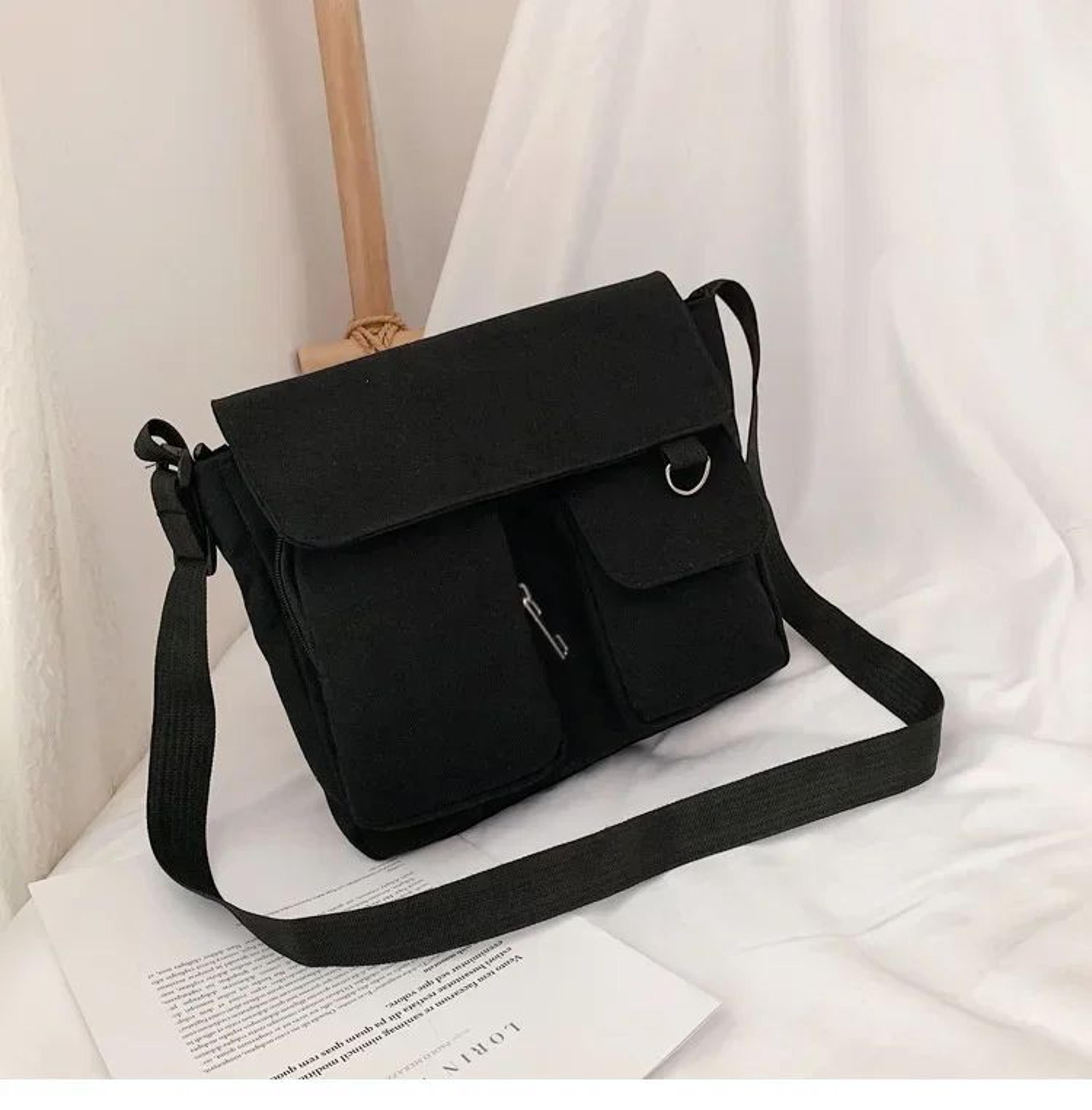 Womens Large Canvas Crossbody Bag  Harajuku Style Shoulder Bag Youth Fashion School  Everyday AllMa 6
